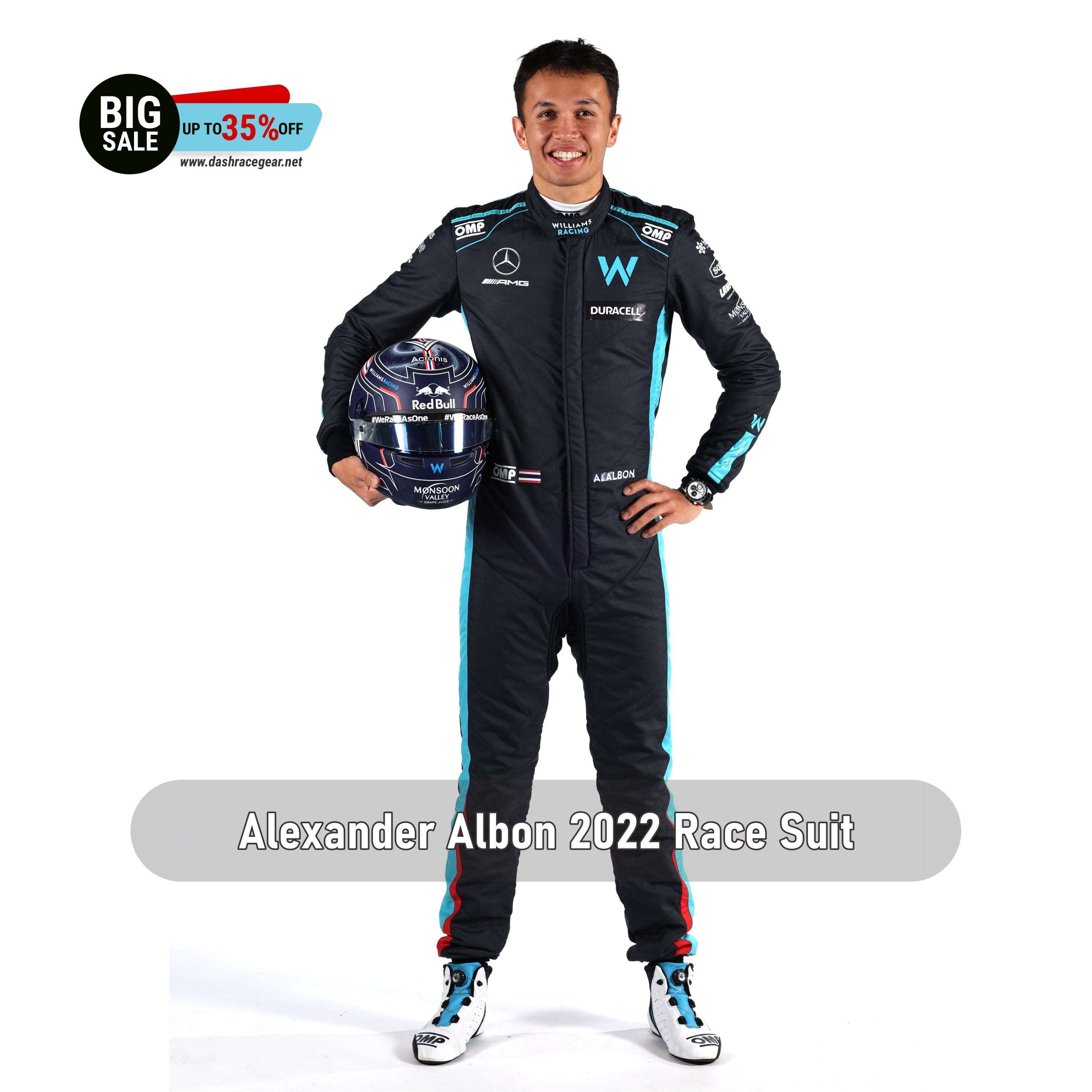 2022 New Alexander Albon F1 Race Suit Williams Racing DASH RACEGEAR