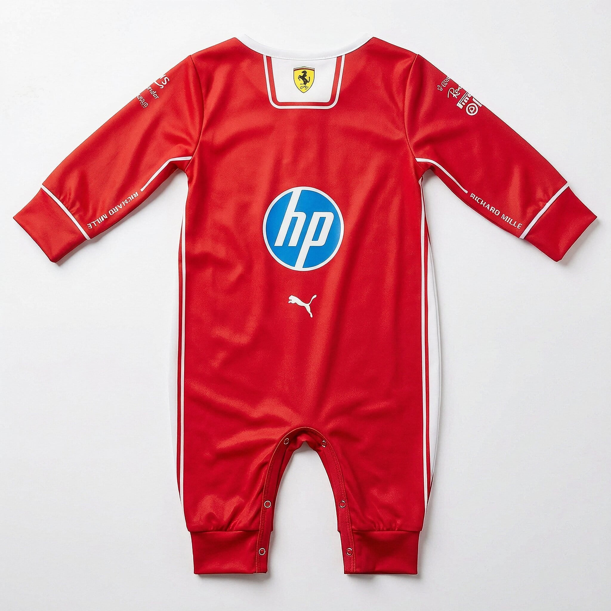 Ferrari Inspired Longsleeve Jumpsuit - New Season 2026 - 2026 new season ferrari f1 baby jumpsuit flat back | Dash Racegear