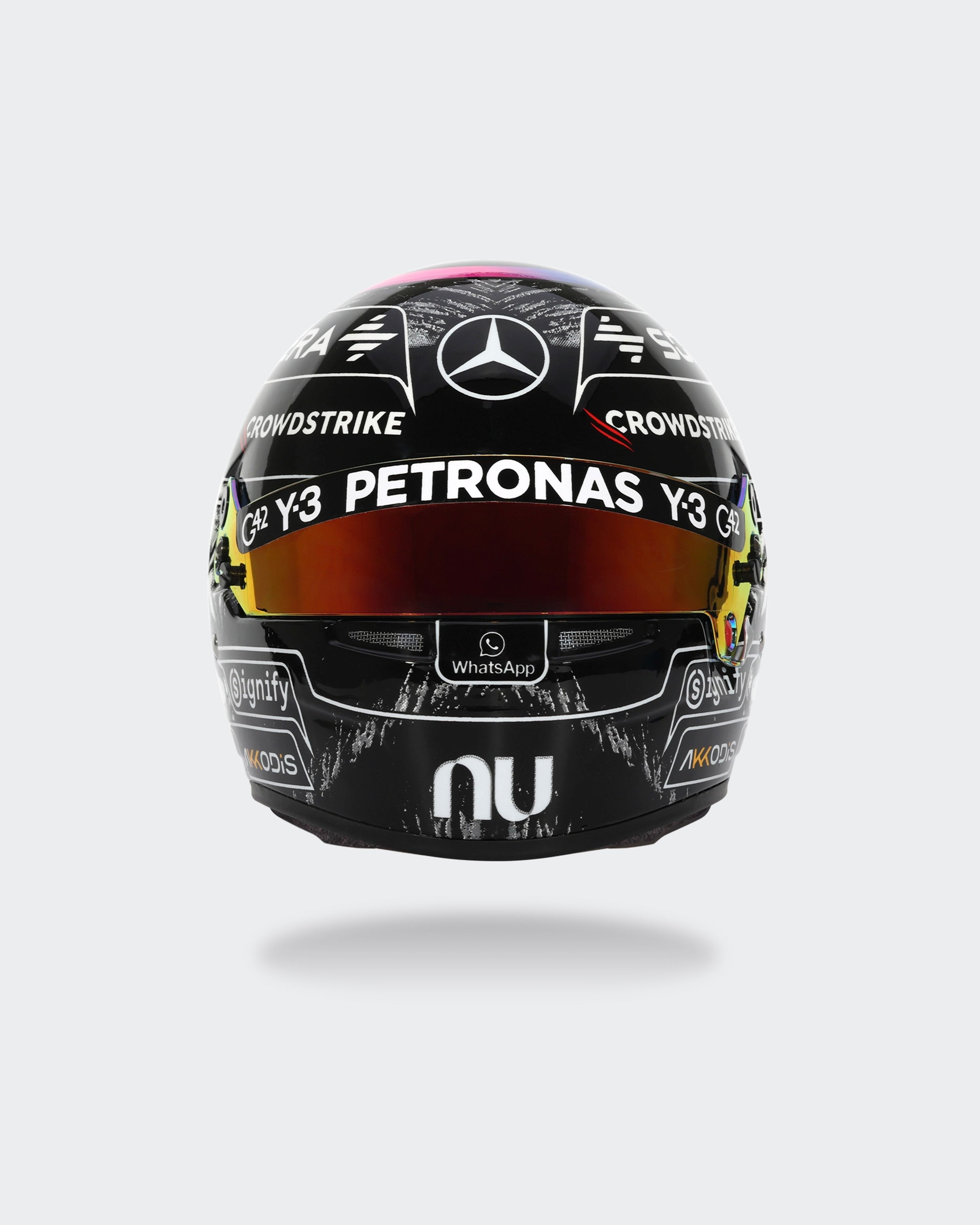 George Russell 2026 Japan Mini Bell Helmet Replica 1:2 — additional product detail showing Mercedes-AMG PETRONAS F1 styling and product details | Dash Racegear