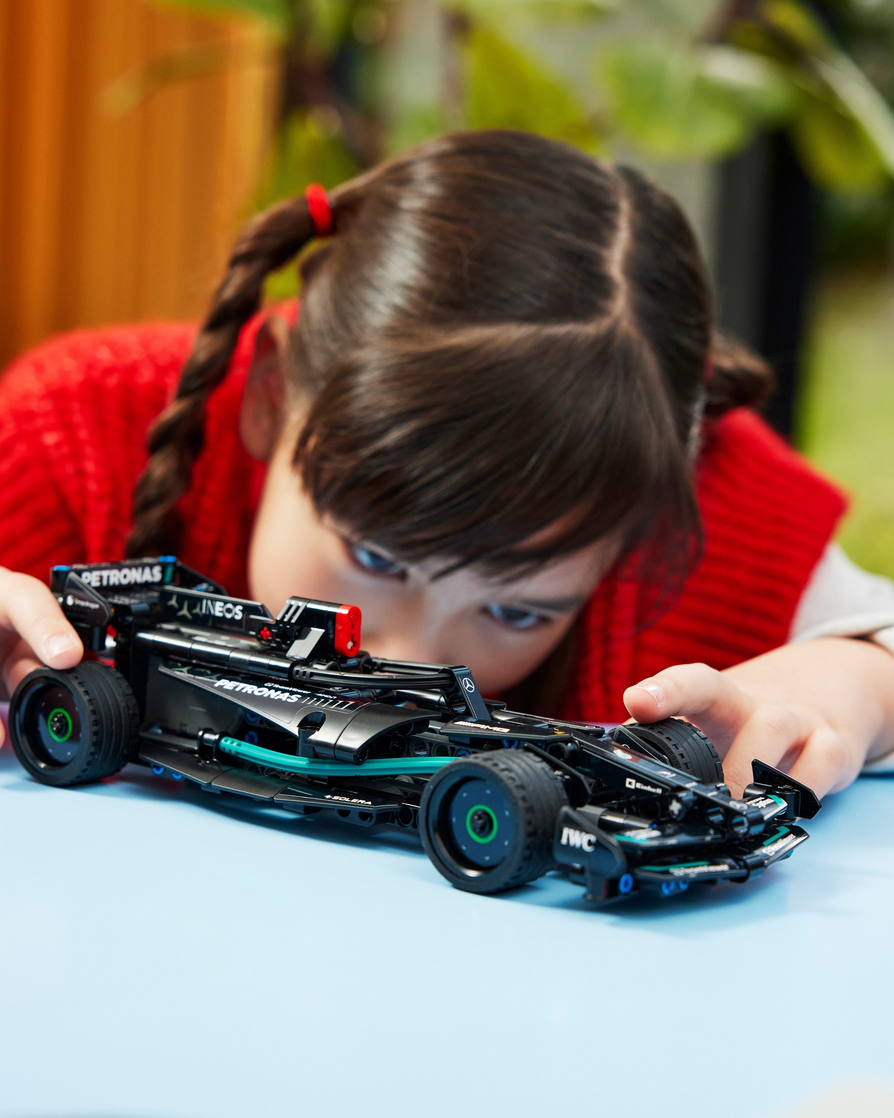 LEGO® Technic Mercedes-AMG F1 W14 E Performance Pull-Back — additional product detail showing Mercedes-AMG PETRONAS F1 styling and product details | Dash Racegear