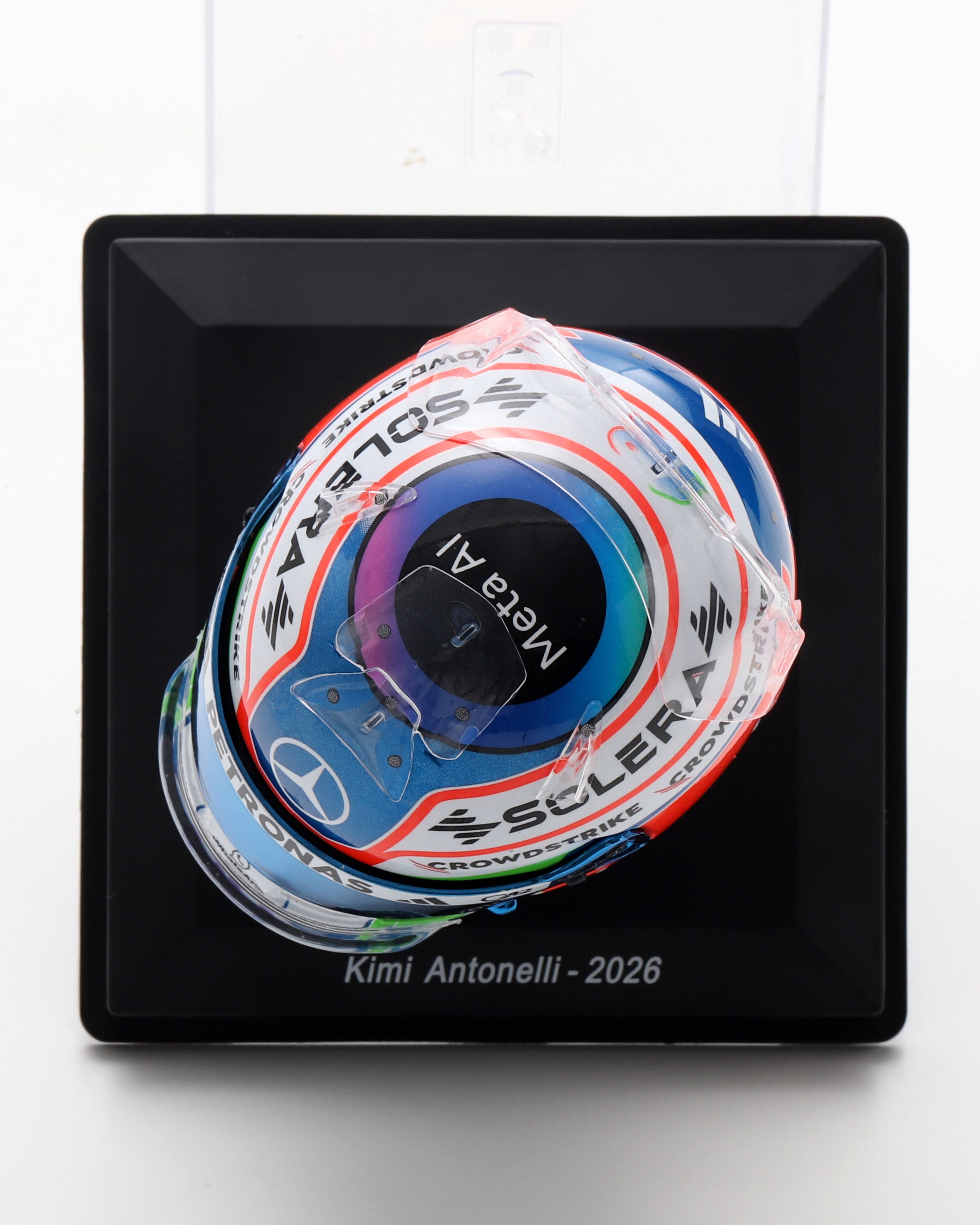 Kimi Antonelli 2026 Sparks Helmet 1:5 — close-up design detail showing Mercedes-AMG PETRONAS F1 styling and product details | Dash Racegear
