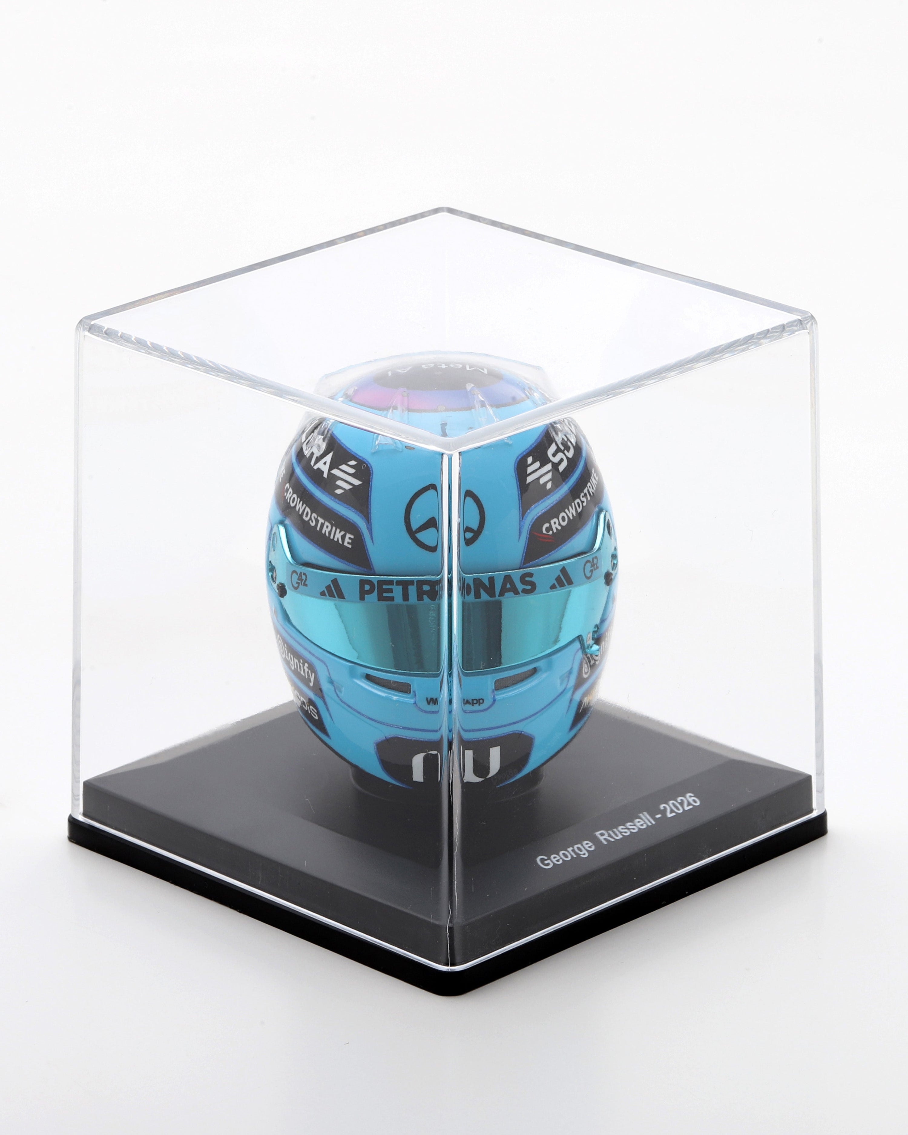 George Russell 2026 Sparks Helmet 1:5 — additional product detail showing Mercedes-AMG PETRONAS F1 styling and product details | Dash Racegear