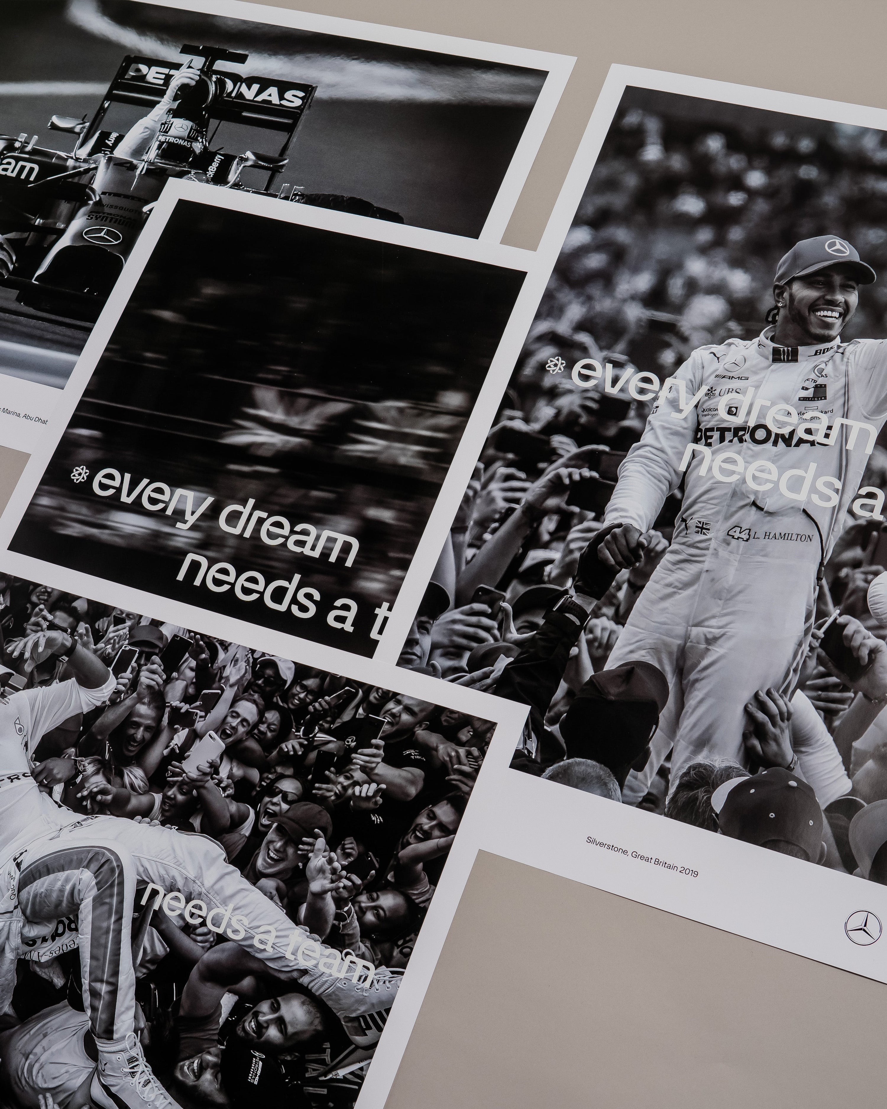 Every Dream Needs a Team Yas Marina 2014 Poster — additional product detail showing Mercedes-AMG PETRONAS F1 styling and product details | Dash Racegear