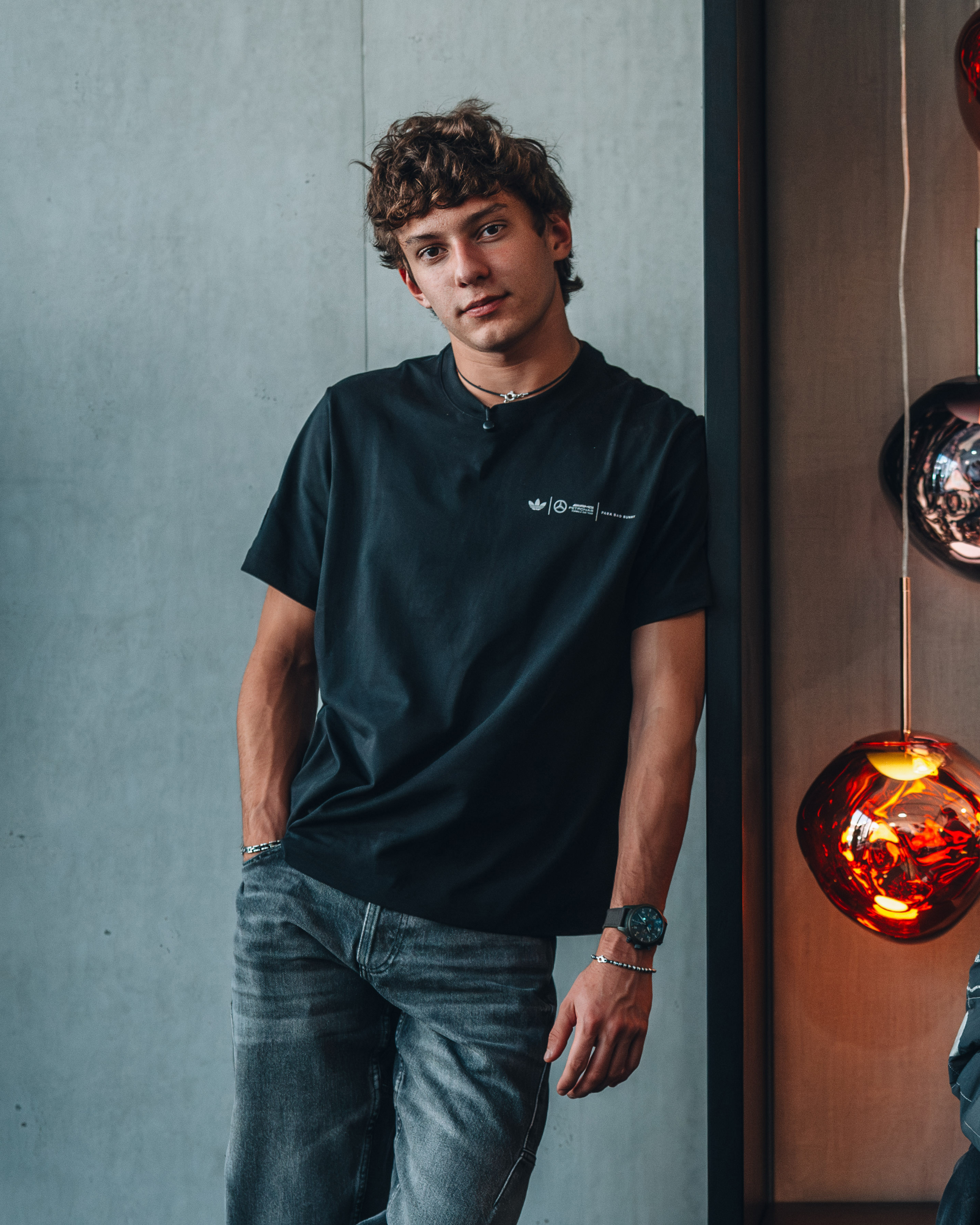 adidas para Bad Bunny x Mercedes-AMG F1 T-shirt Black — alternate product angle showing Mercedes-AMG PETRONAS F1 styling and product details | Dash Racegear