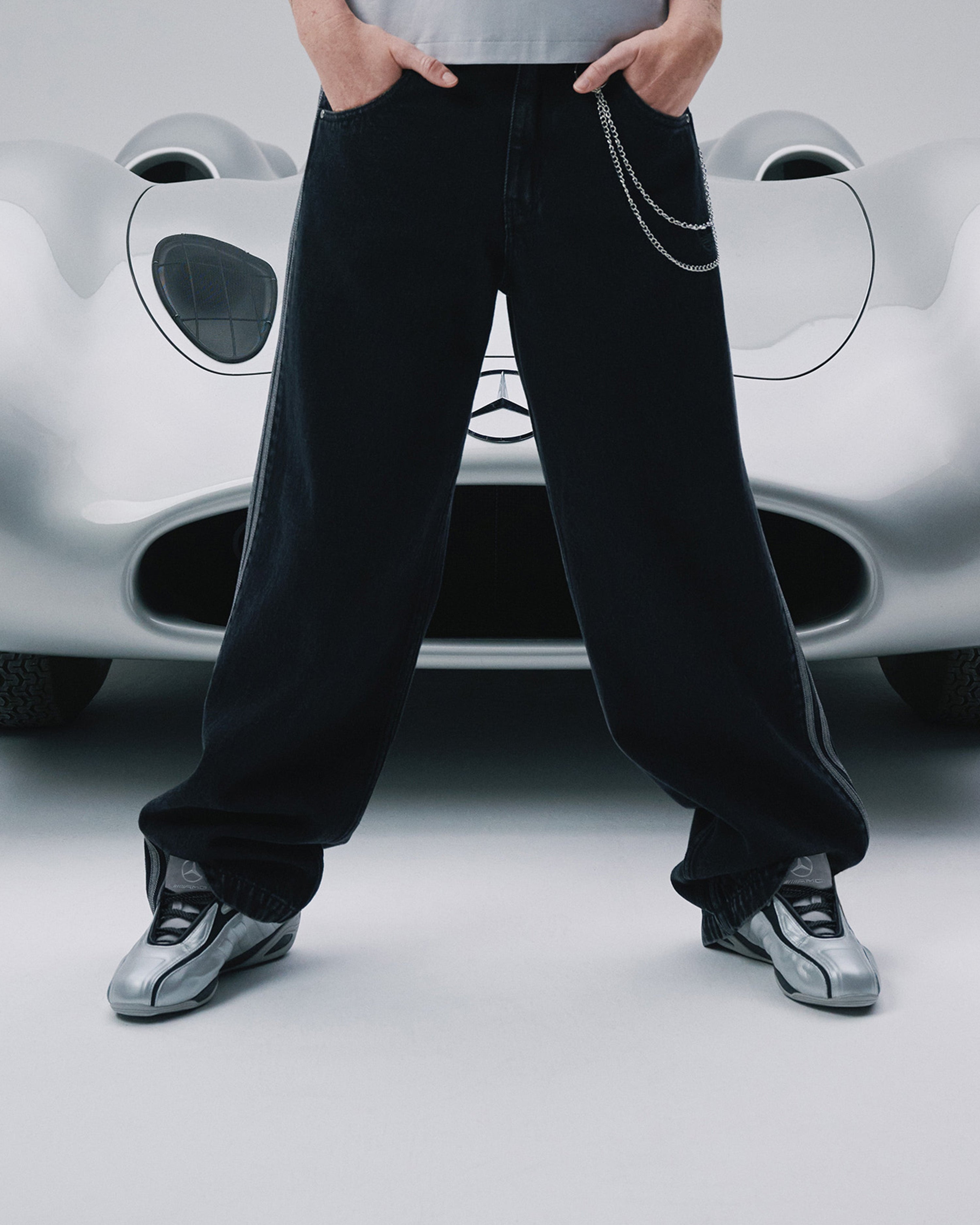Adiracer Gt Mercedes Shoes Grey — close-up design detail showing Mercedes-AMG PETRONAS F1 styling and product details | Dash Racegear