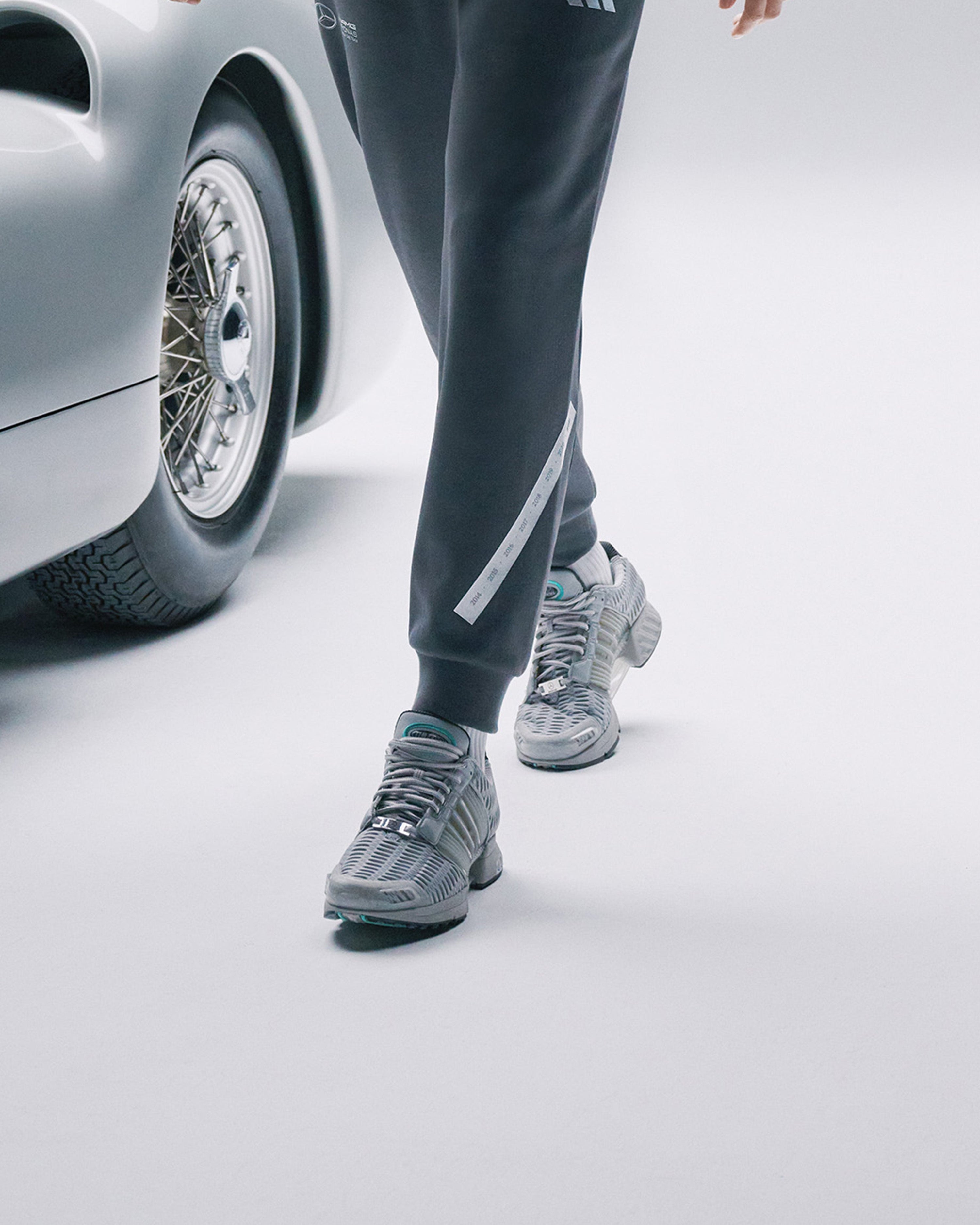 Climacool 1 Mercedes Shoes Grey — additional product detail showing Mercedes-AMG PETRONAS F1 styling and product details | Dash Racegear