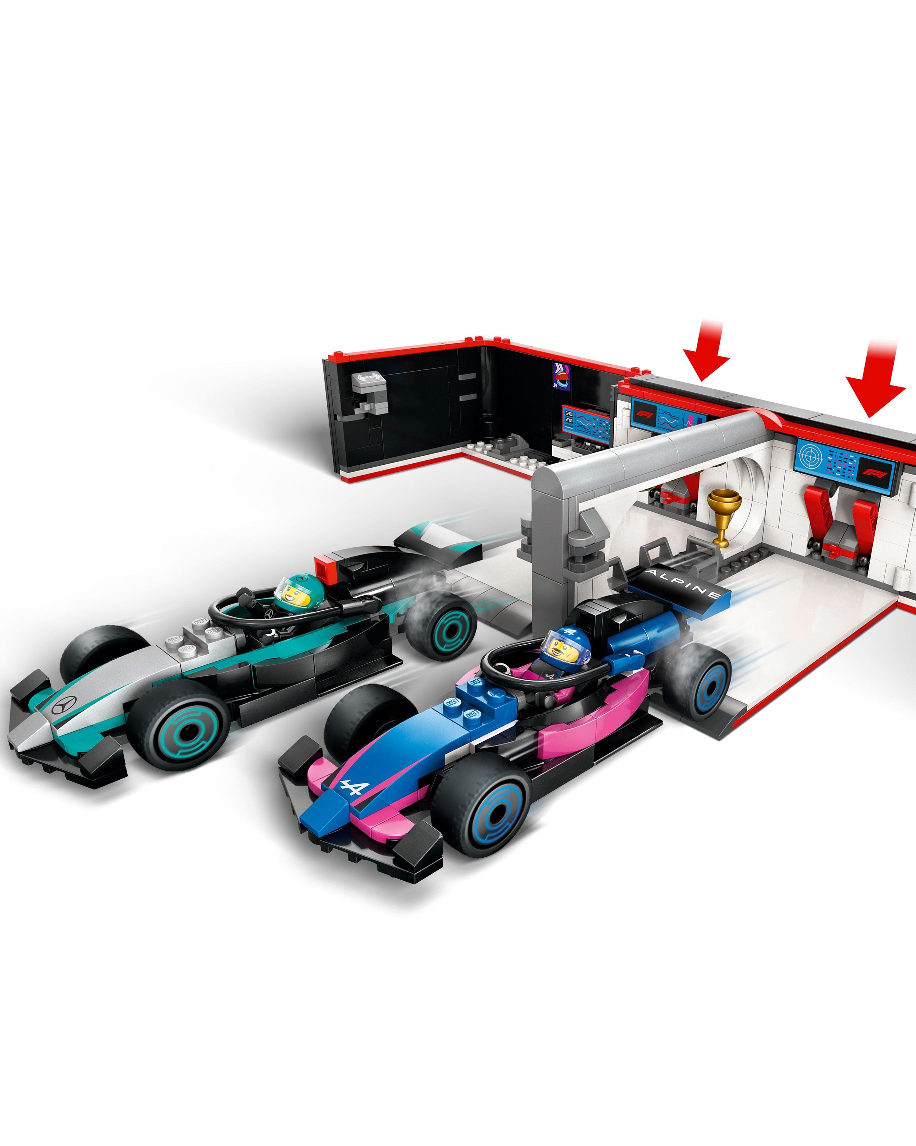 LEGO® City F1 Garage & Mercedes-AMG & Alpine Cars — additional product detail showing Mercedes-AMG PETRONAS F1 styling and product details | Dash Racegear
