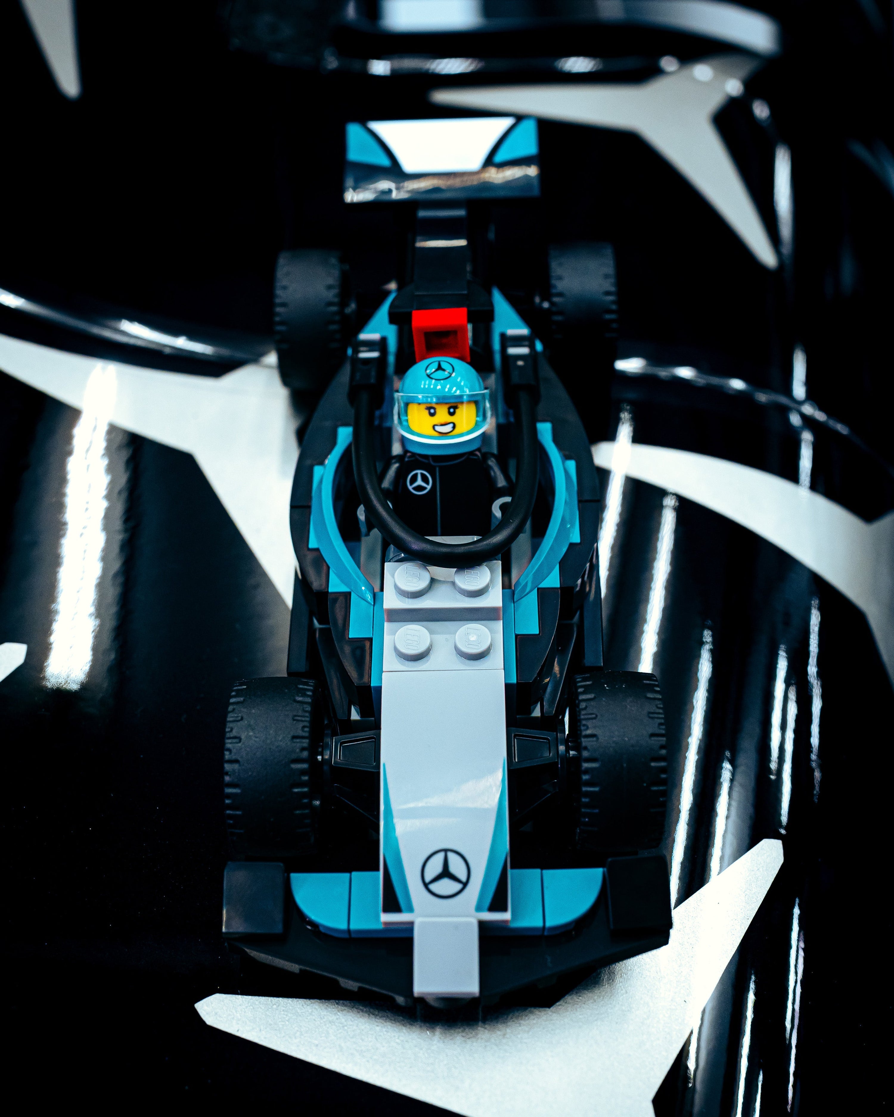 LEGO® City F1 Garage & Mercedes-AMG & Alpine Cars — alternate product angle showing Mercedes-AMG PETRONAS F1 styling and product details | Dash Racegear