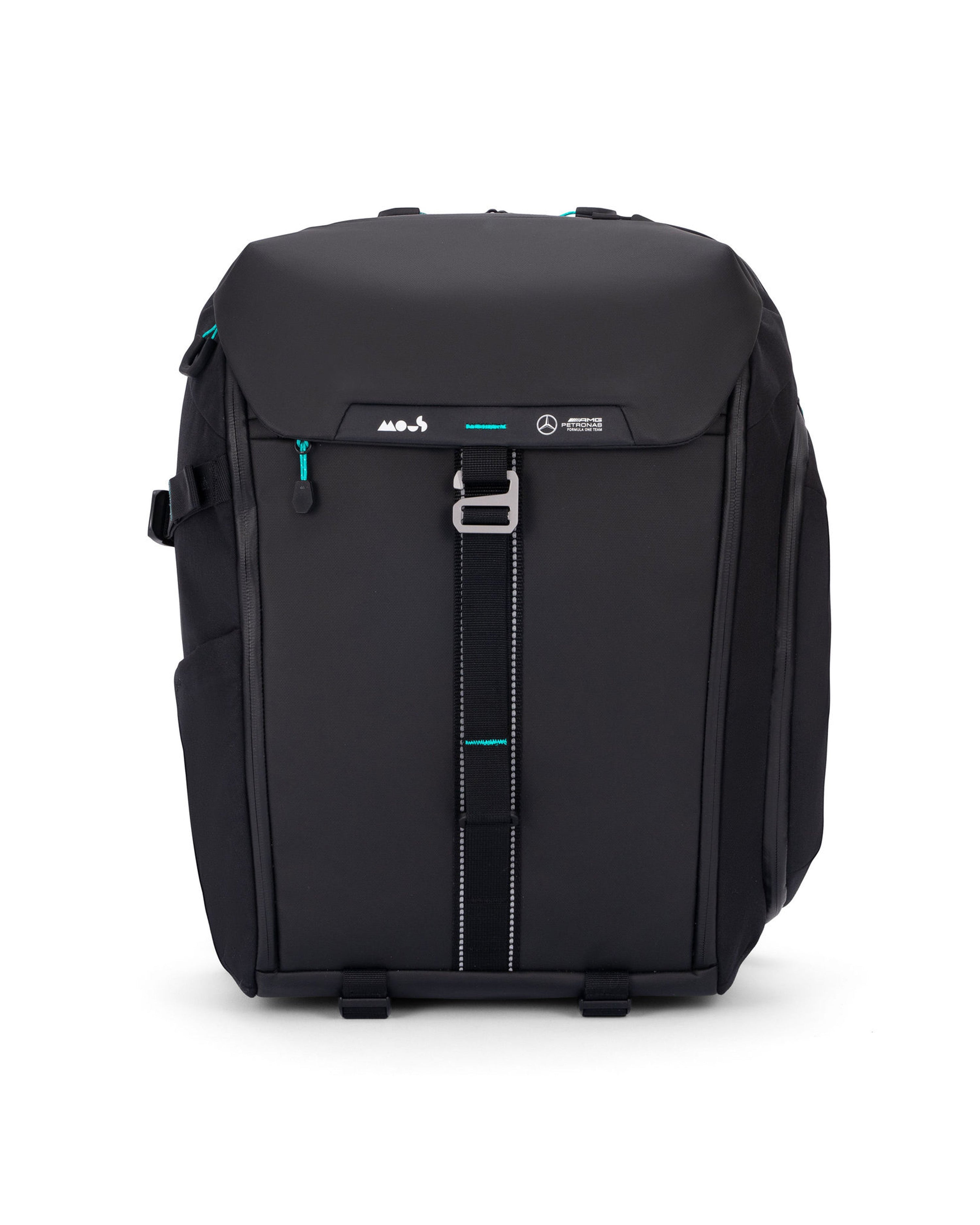 Mous x Mercedes-AMG F1 Team Backpack — primary product view showing Mercedes-AMG PETRONAS F1 styling and product details | Dash Racegear