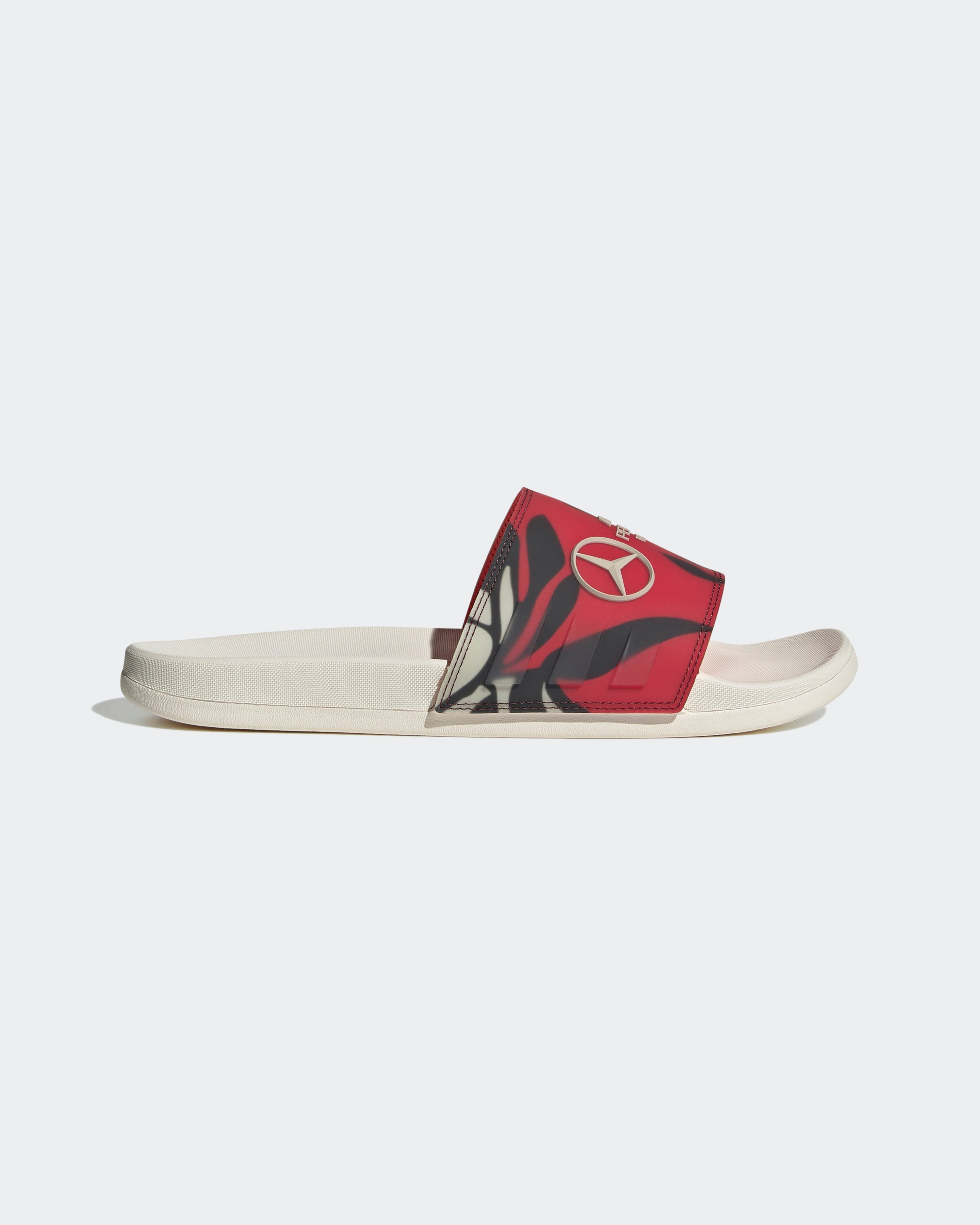 Adilette Comfort Slides Floral — primary product view showing Mercedes-AMG PETRONAS F1 styling and product details | Dash Racegear
