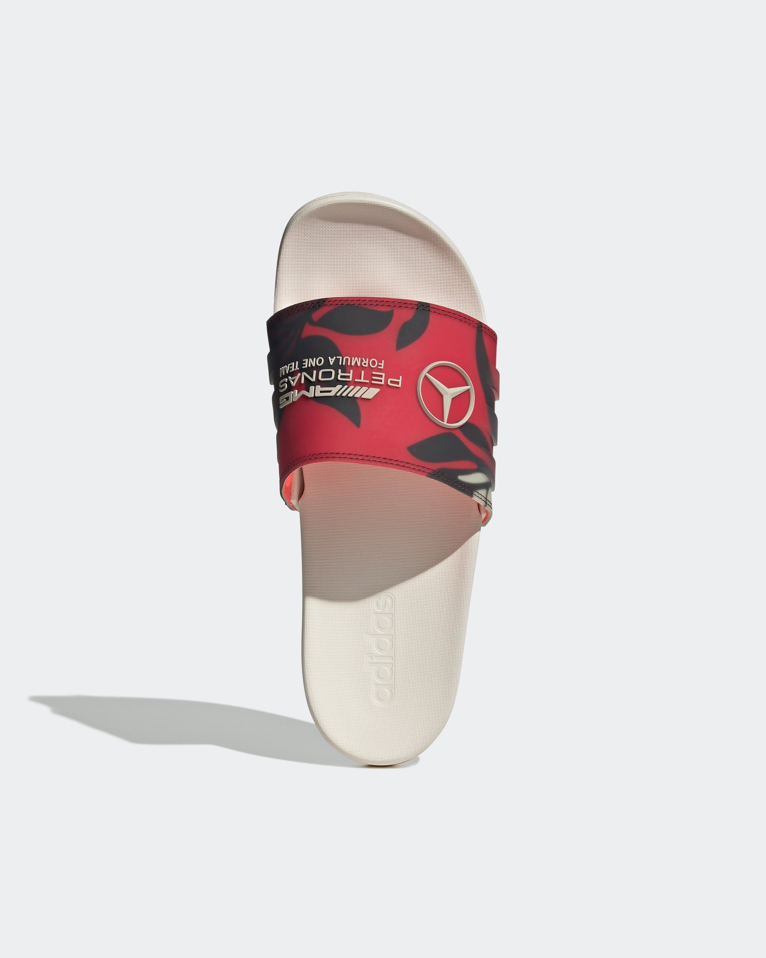 Adilette Comfort Slides Floral — alternate product angle showing Mercedes-AMG PETRONAS F1 styling and product details | Dash Racegear