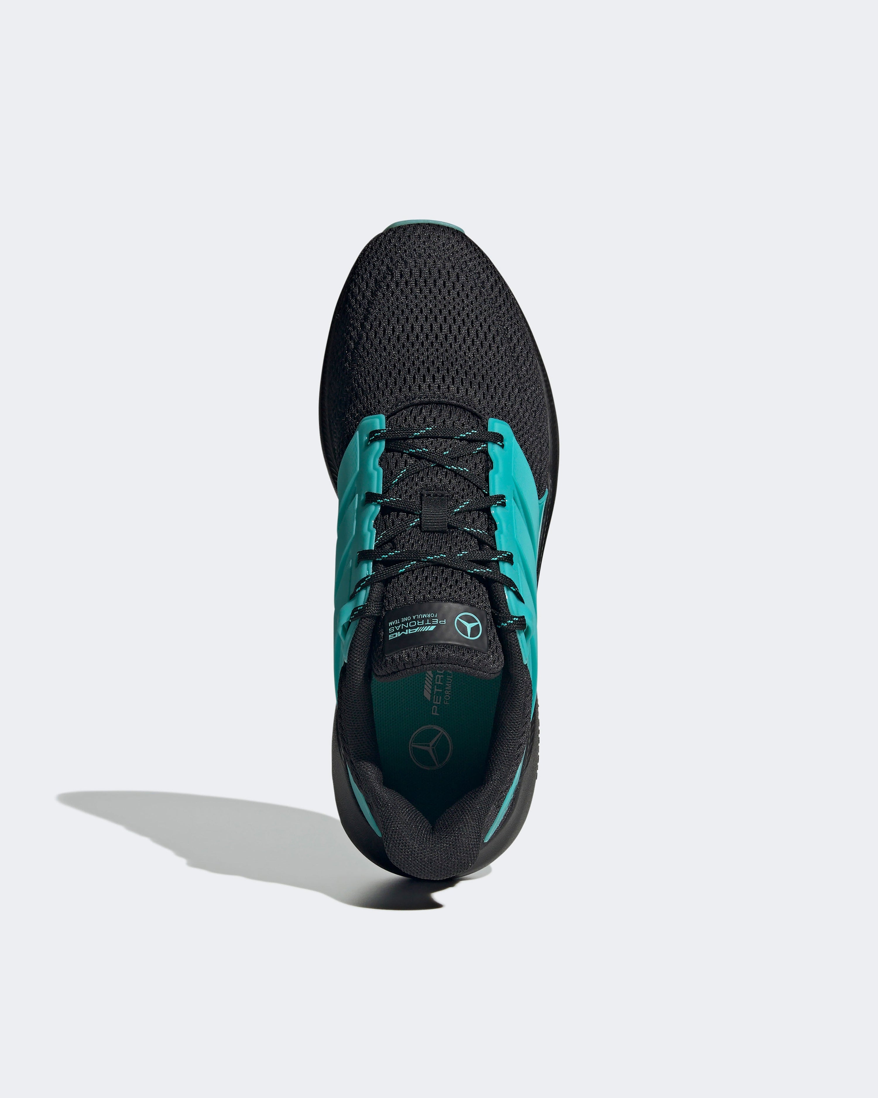 Ultimashow 2.0 Trainers Black/Teal — alternate product angle showing Mercedes-AMG PETRONAS F1 styling and product details | Dash Racegear