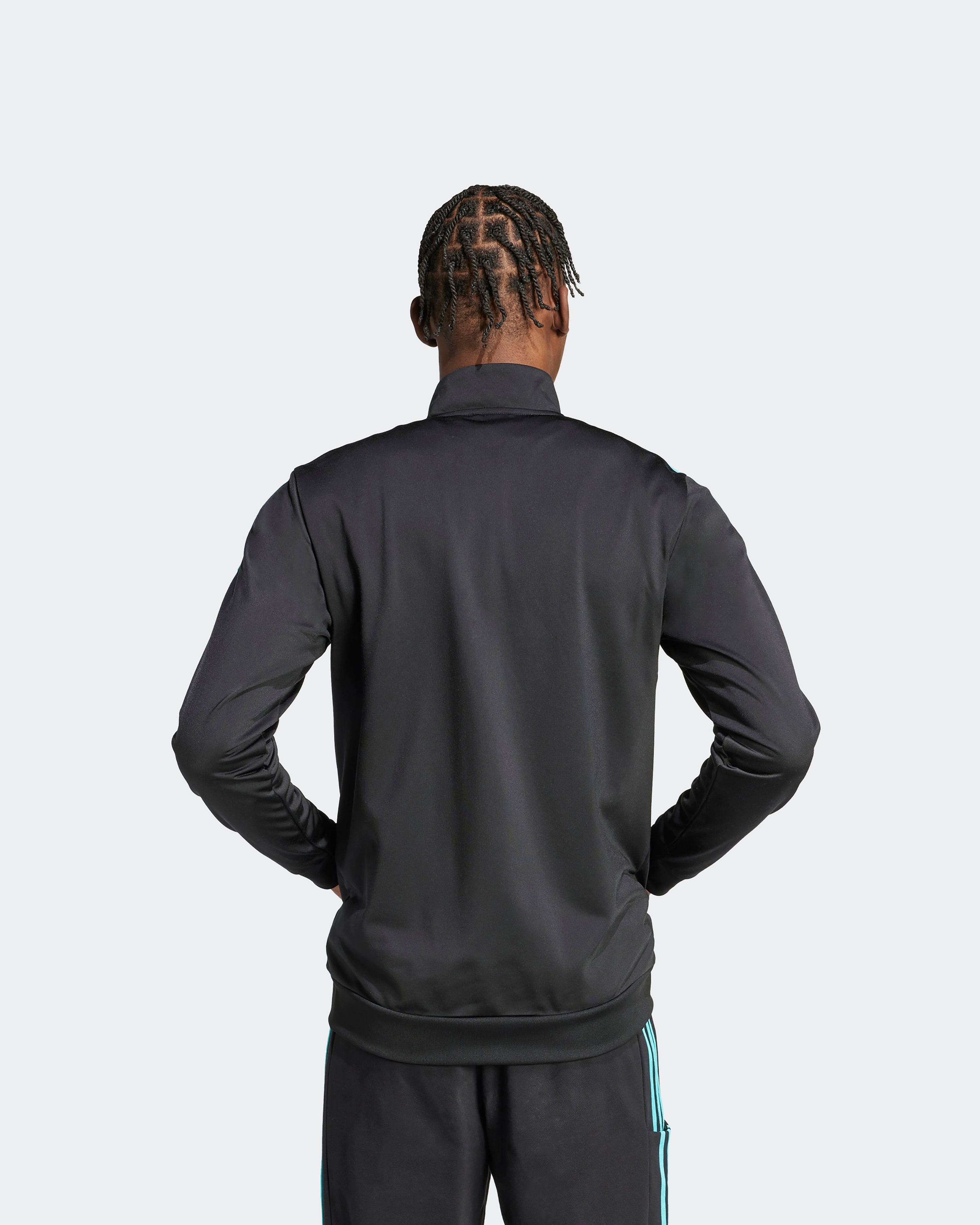 Mens DNA Track Top Black — alternate product angle showing Mercedes-AMG PETRONAS F1 styling and product details | Dash Racegear