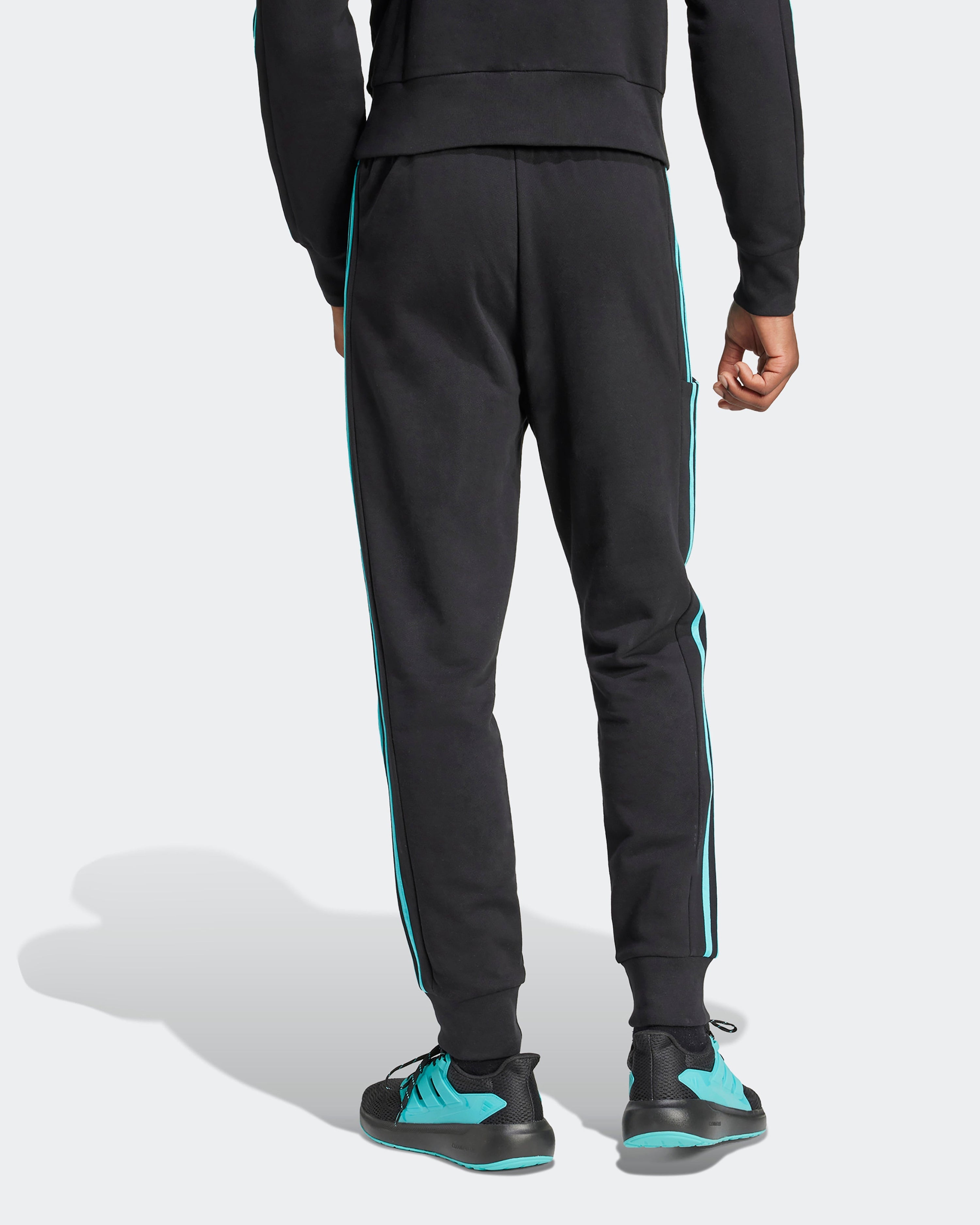 Mens DNA Joggers Black — alternate product angle showing Mercedes-AMG PETRONAS F1 styling and product details | Dash Racegear
