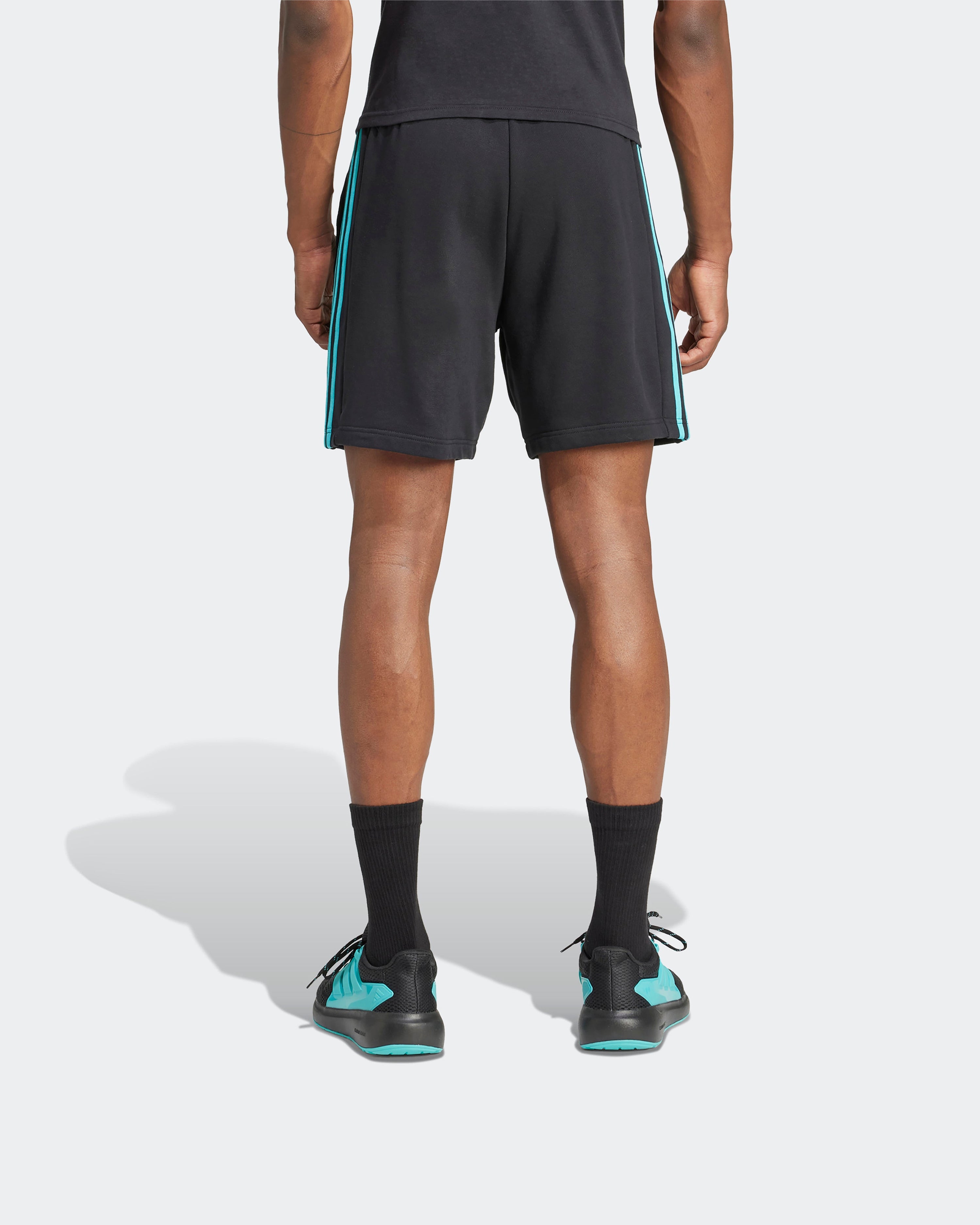 Mens DNA Shorts Black — alternate product angle showing Mercedes-AMG PETRONAS F1 styling and product details | Dash Racegear