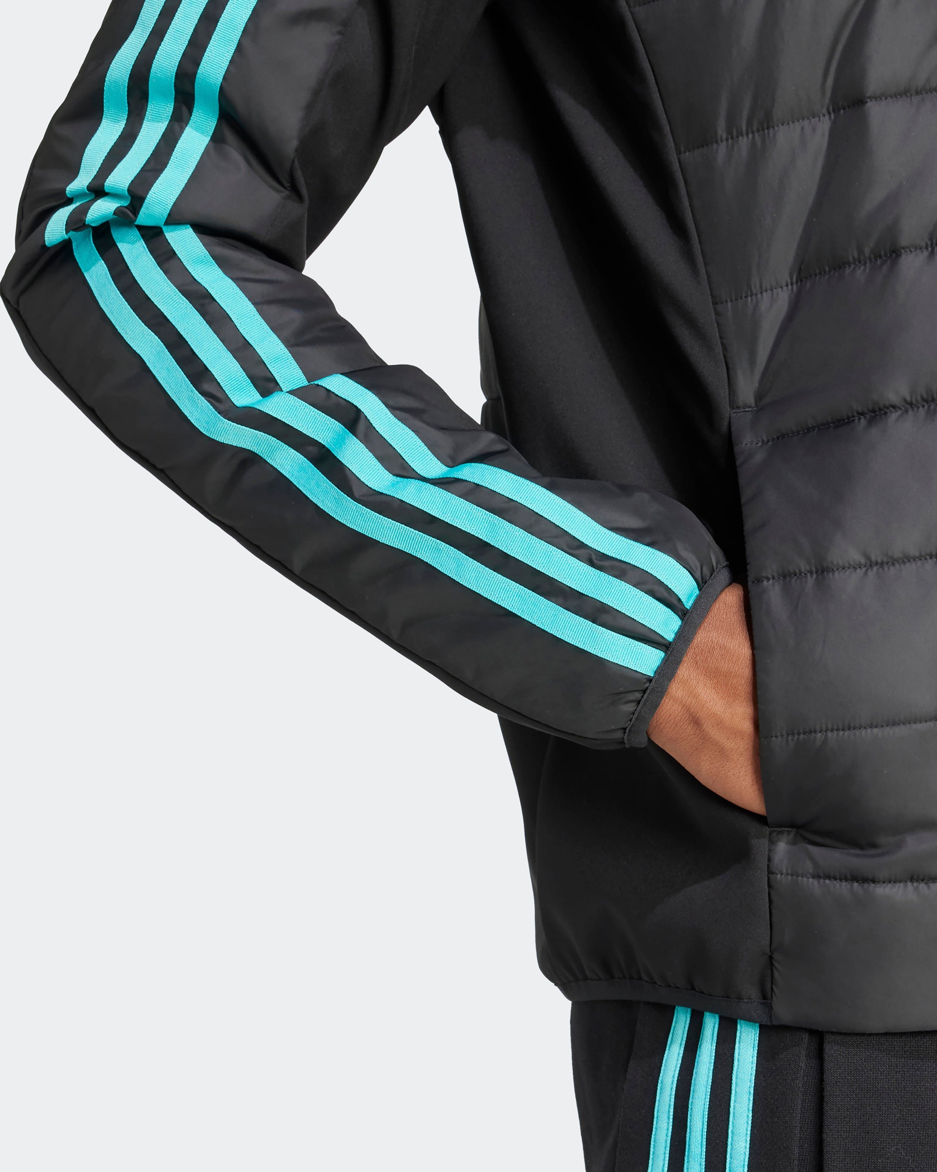 Mens DNA Puffer Jacket Black — additional product detail showing Mercedes-AMG PETRONAS F1 styling and product details | Dash Racegear