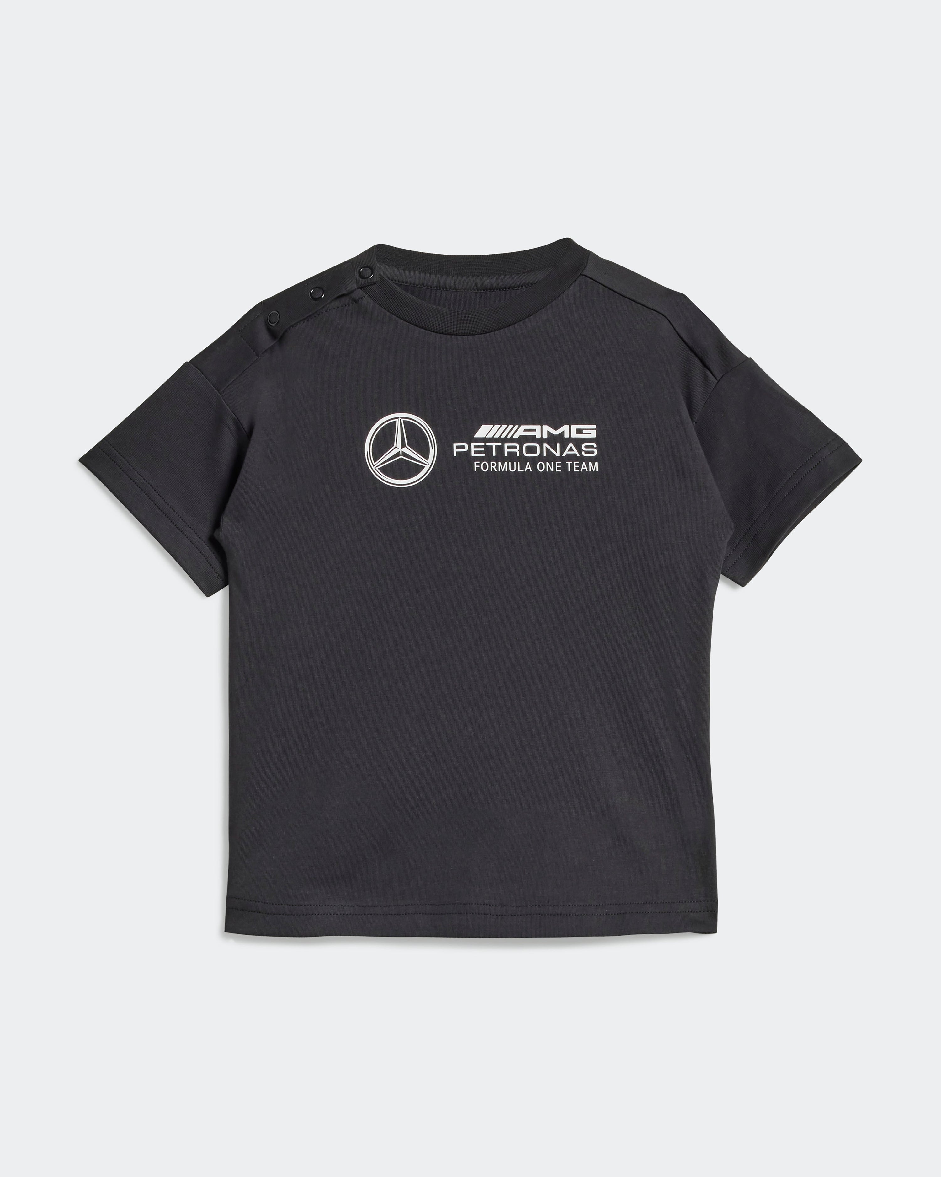 Kids DNA Short Sleeve Jogger Black — alternate product angle showing Mercedes-AMG PETRONAS F1 styling and product details | Dash Racegear