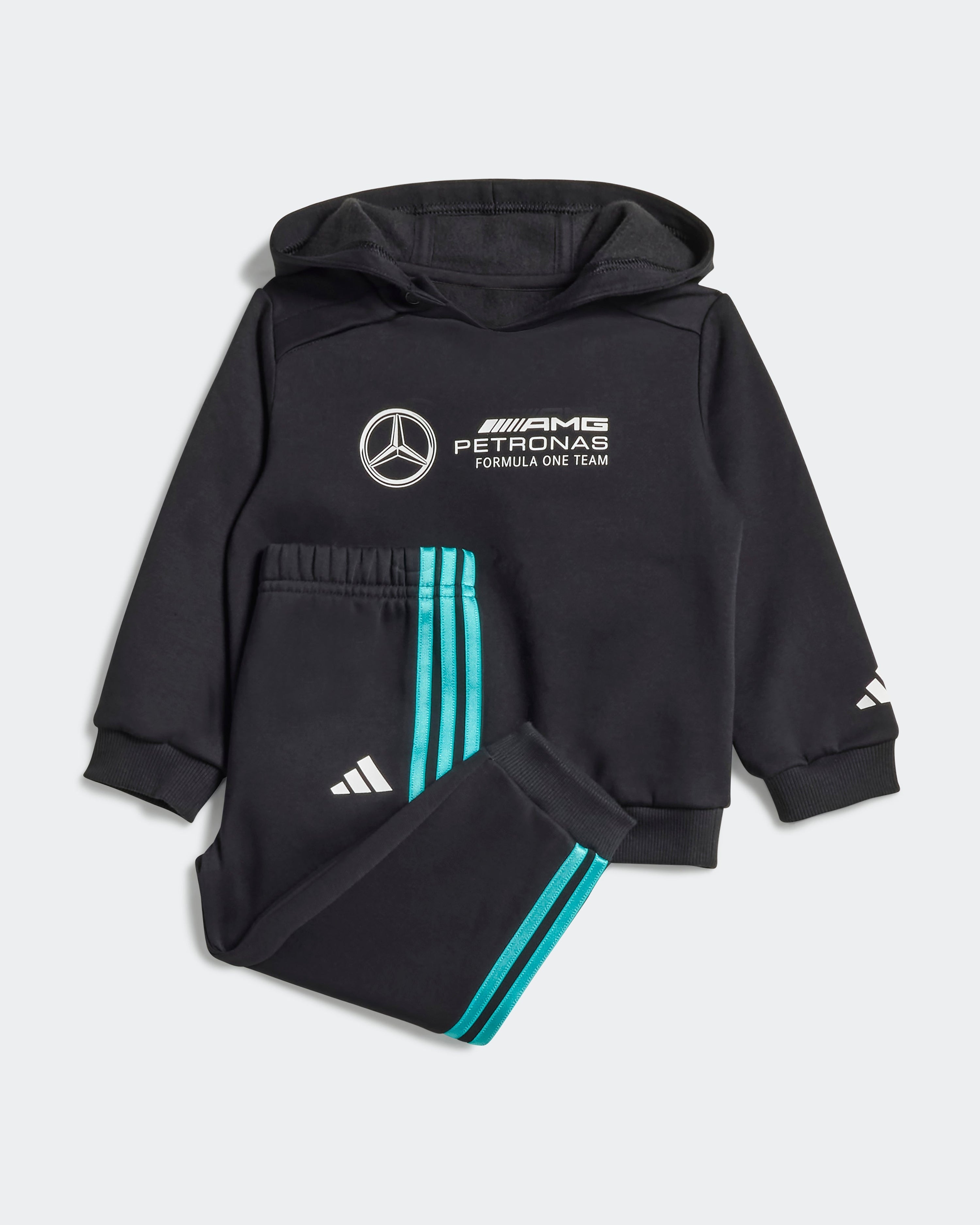 Kids DNA Long Sleeve Jogger Black — primary product view showing Mercedes-AMG PETRONAS F1 styling and product details | Dash Racegear