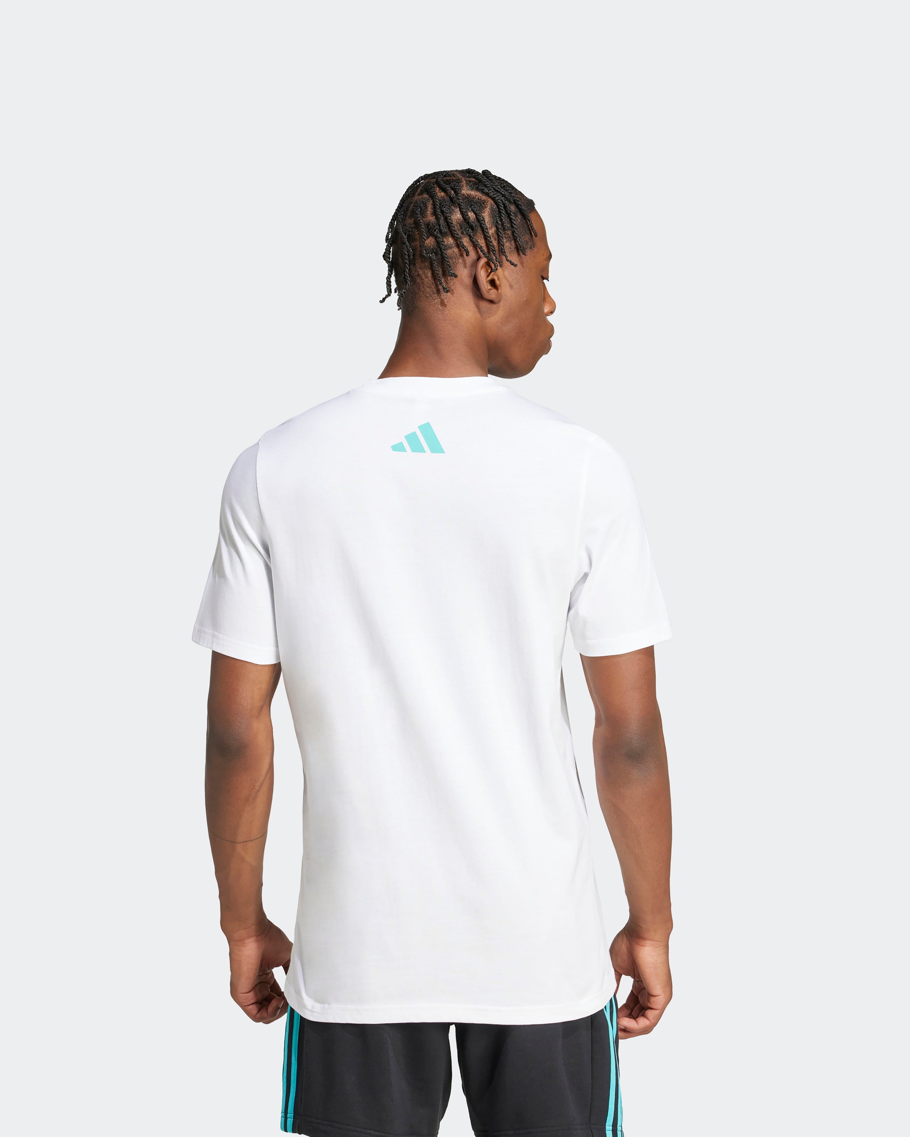 Mens DNA Graphic T-Shirt White — alternate product angle showing Mercedes-AMG PETRONAS F1 styling and product details | Dash Racegear