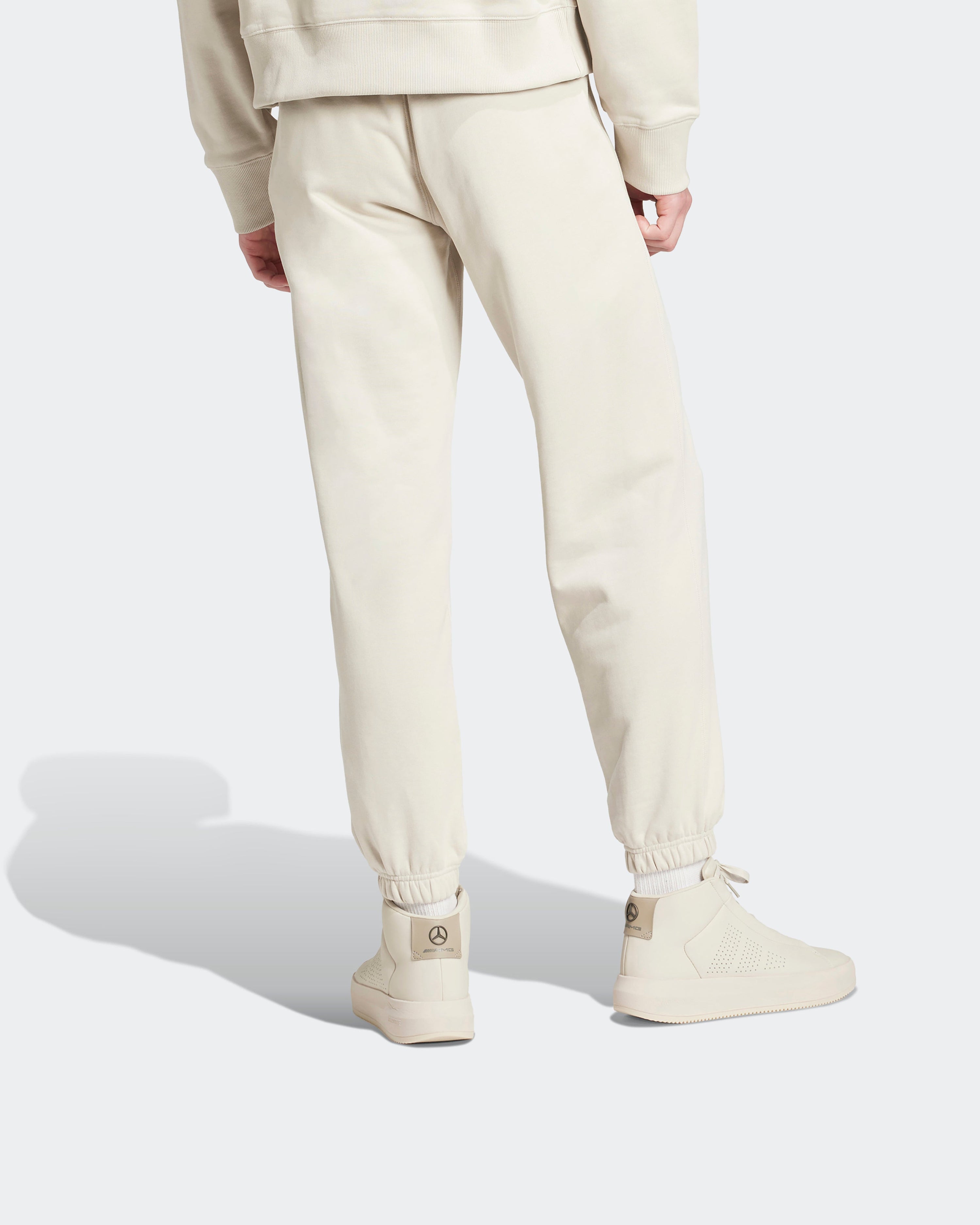 Mens Premium Sweat Joggers Beige — alternate product angle showing Mercedes-AMG PETRONAS F1 styling and product details | Dash Racegear