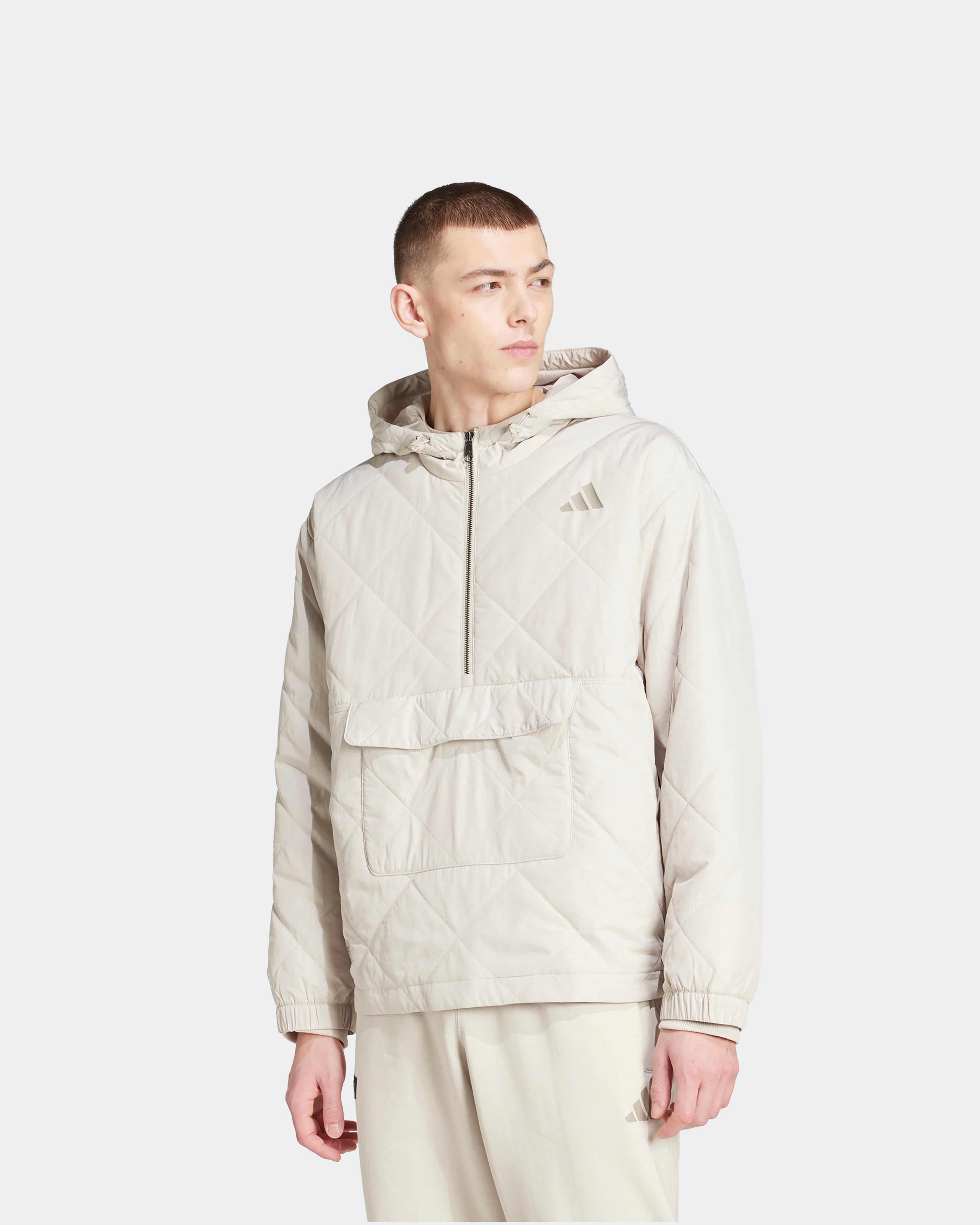 Mens Premium Sweat Jacket Beige — primary product view showing Mercedes-AMG PETRONAS F1 styling and product details | Dash Racegear