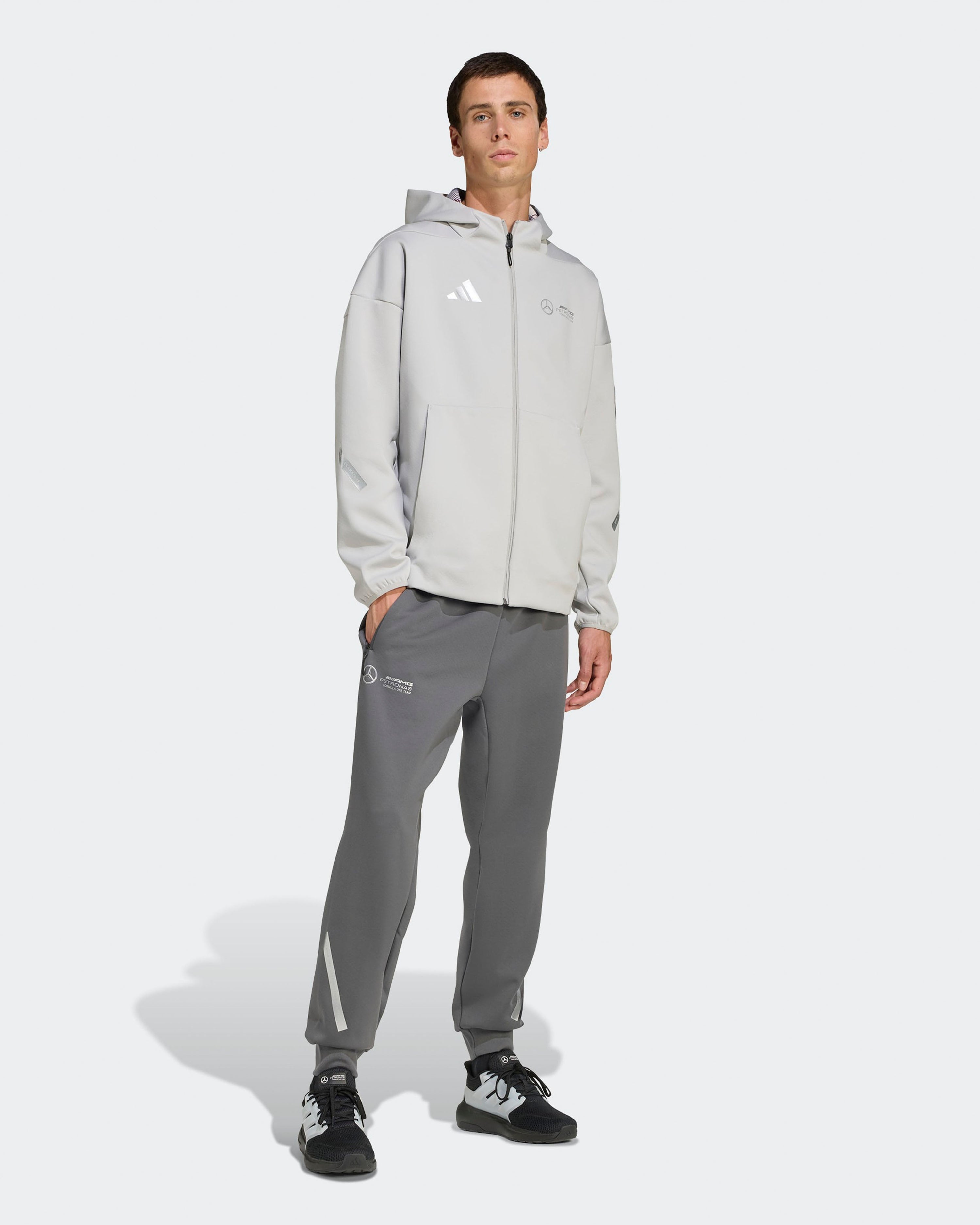 Mens Silver Arrows Joggers Grey — additional product detail showing Mercedes-AMG PETRONAS F1 styling and product details | Dash Racegear