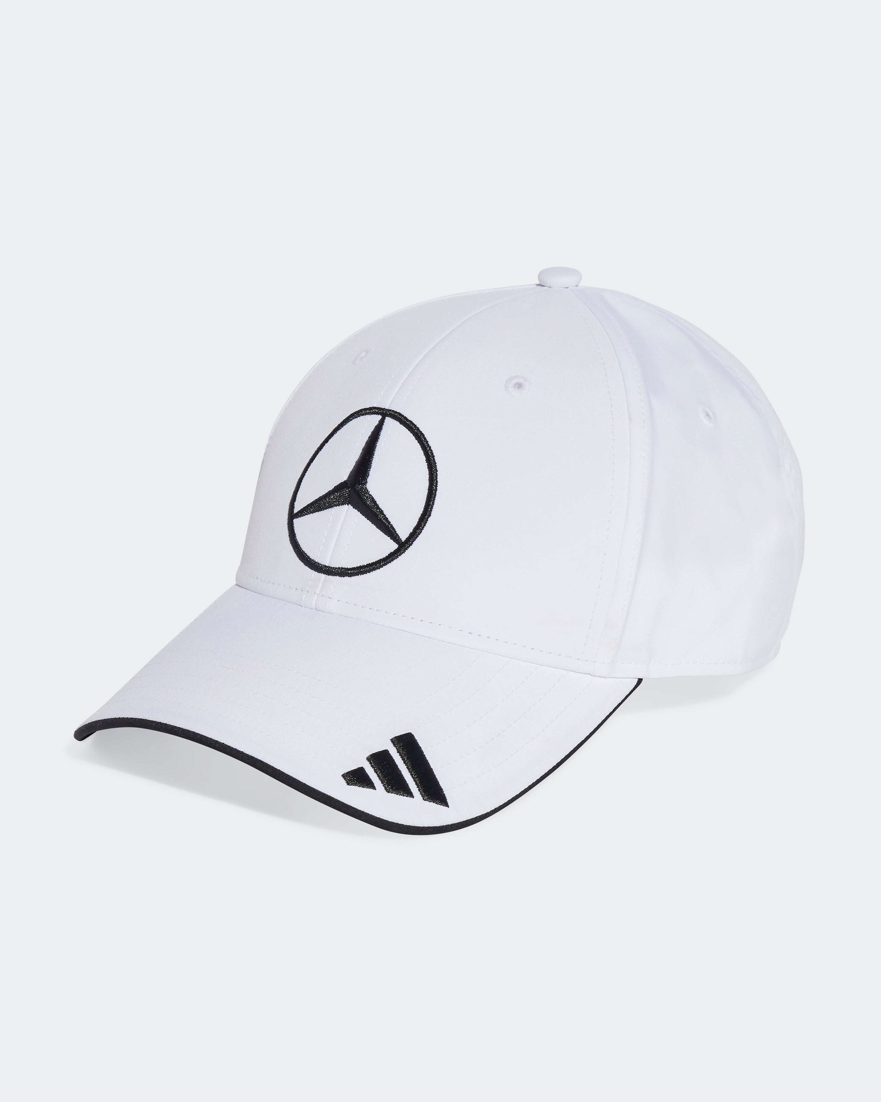 2025 Driver Cap White — primary product view showing Mercedes-AMG PETRONAS F1 styling and product details | Dash Racegear