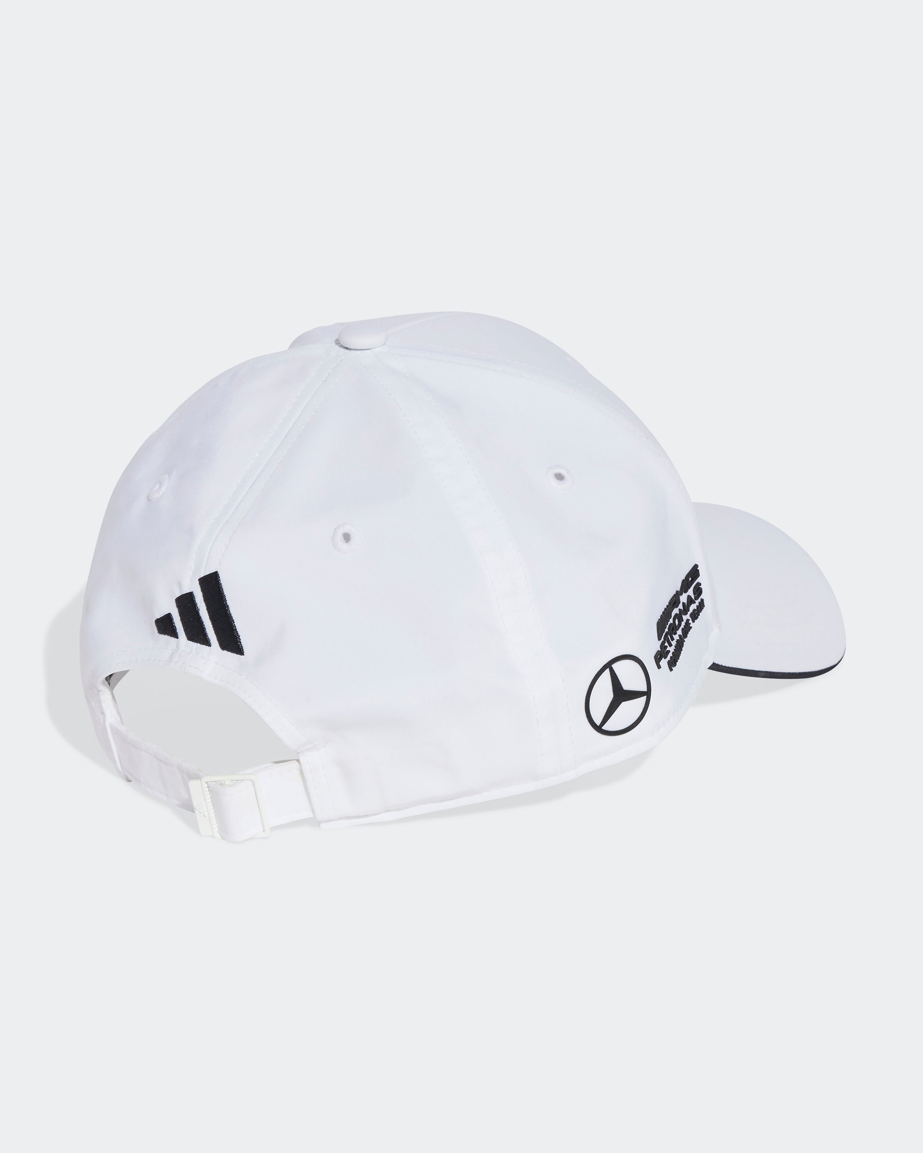 2025 Driver Cap White — alternate product angle showing Mercedes-AMG PETRONAS F1 styling and product details | Dash Racegear