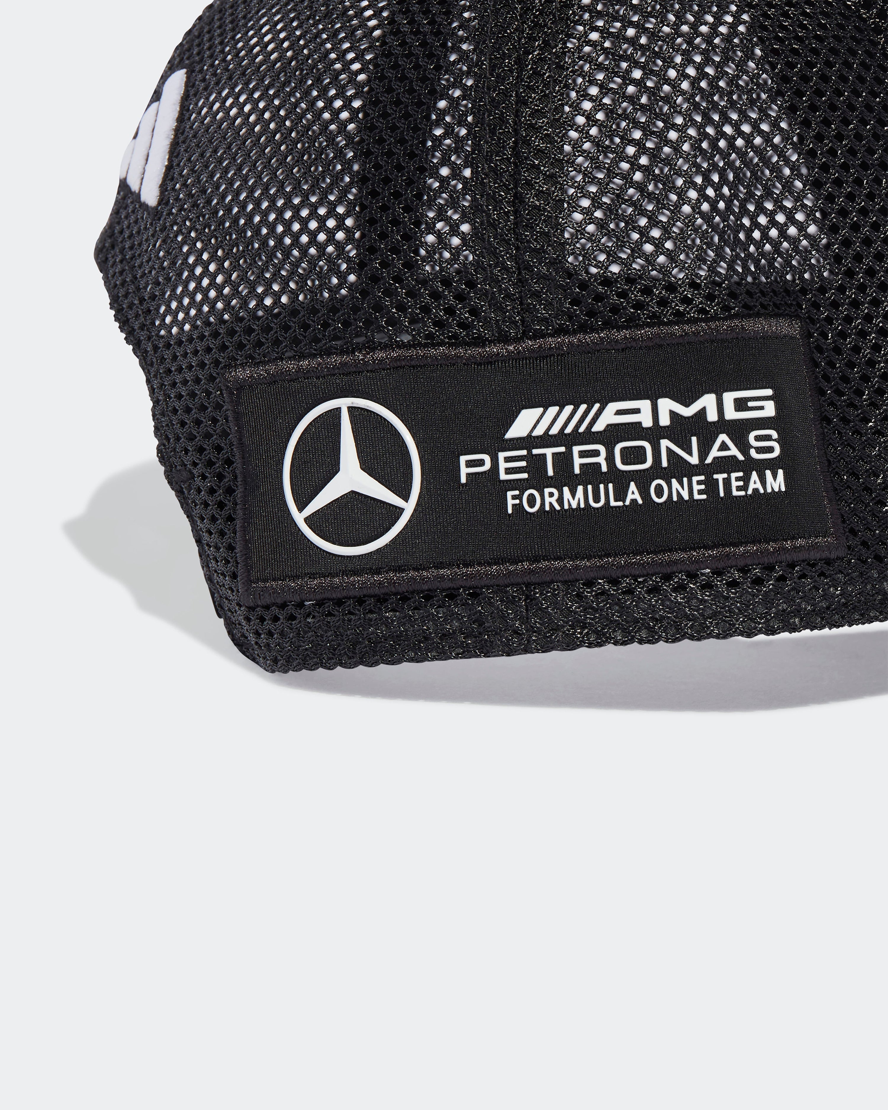 2025 Team Snapback Star Trucker Cap Black — additional product detail showing Mercedes-AMG PETRONAS F1 styling and product details | Dash Racegear