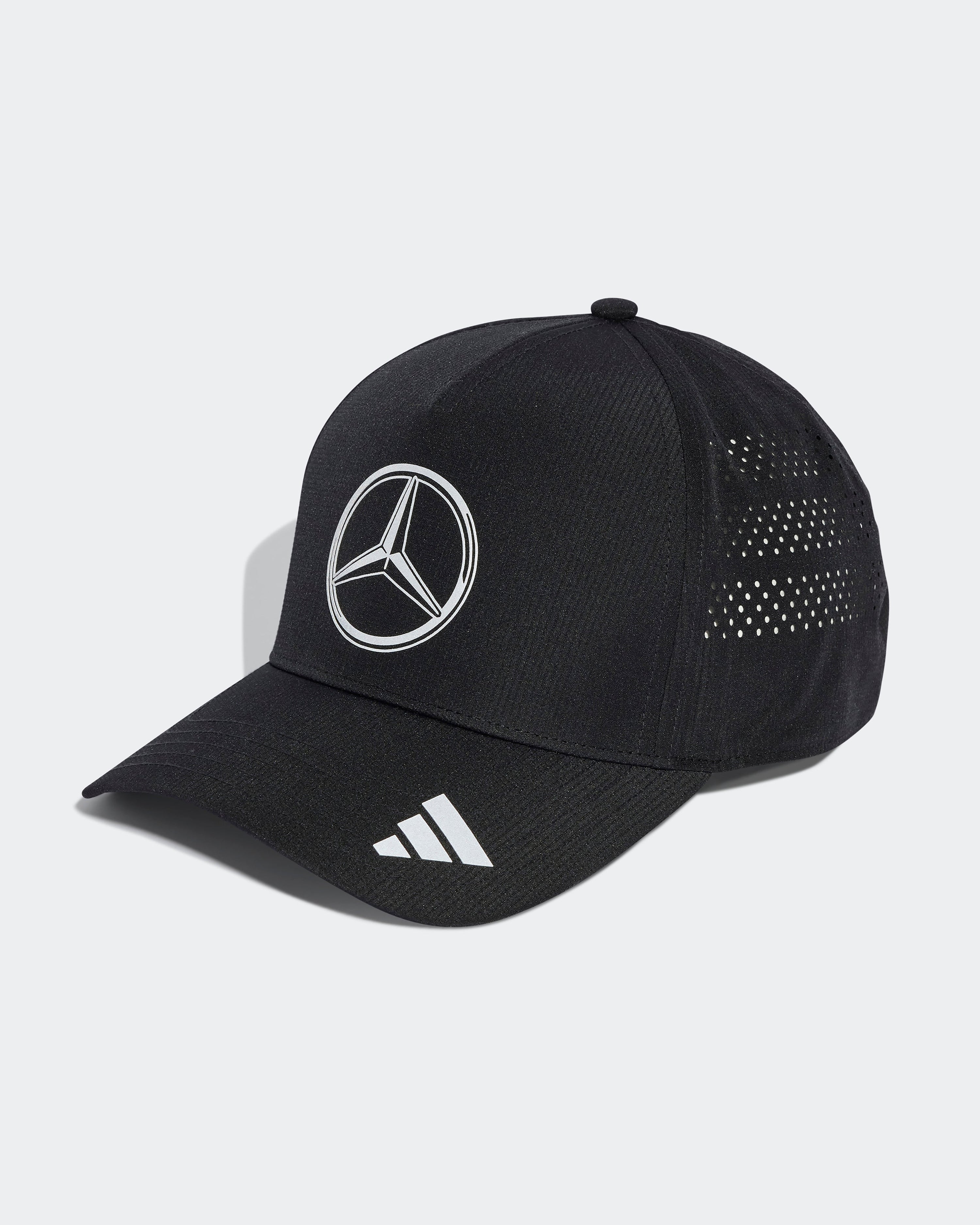 2025 Mechanics Climacool Trucker Cap Black — primary product view showing Mercedes-AMG PETRONAS F1 styling and product details | Dash Racegear