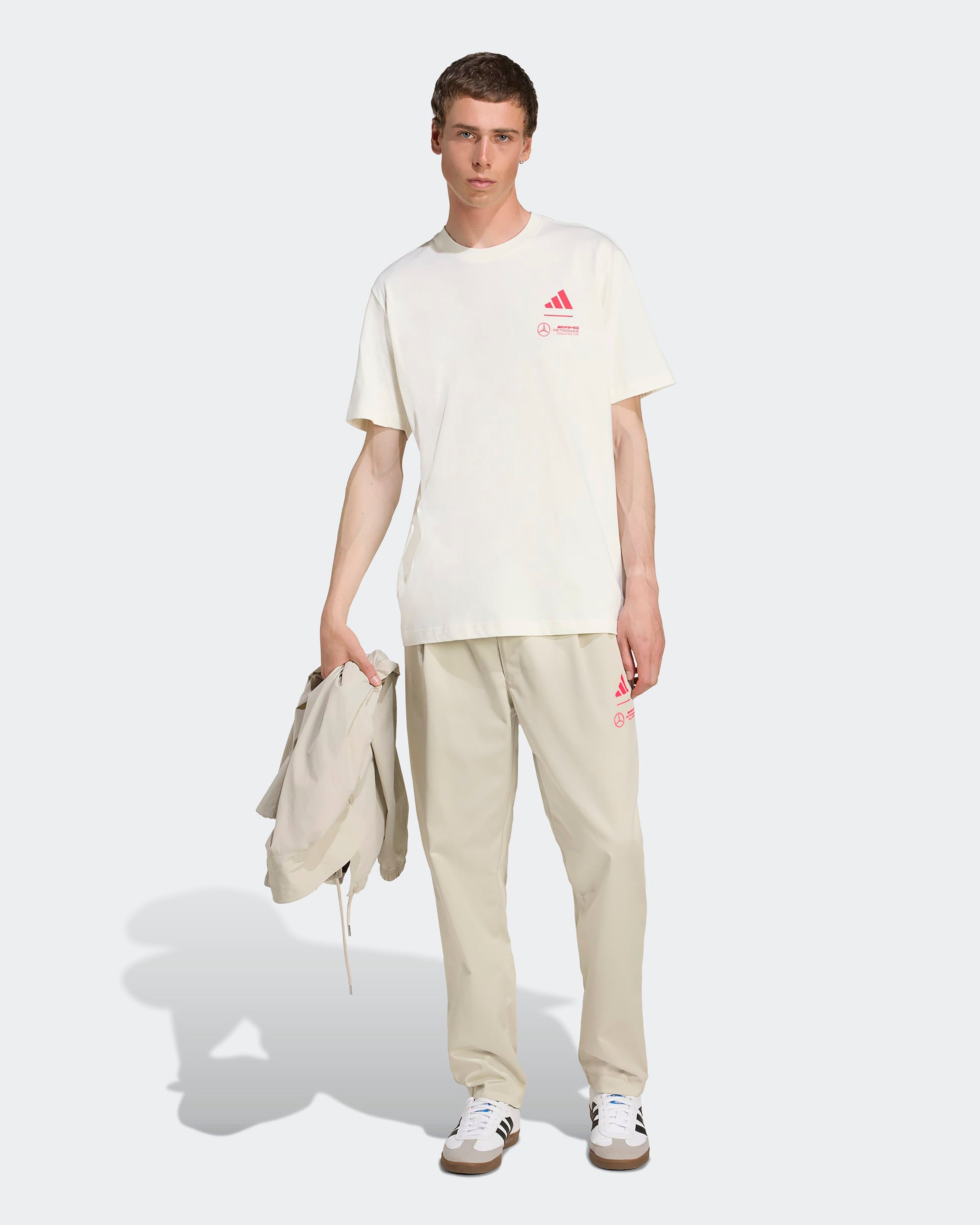 Mens Miami T-shirt White — additional product detail showing Mercedes-AMG PETRONAS F1 styling and product details | Dash Racegear