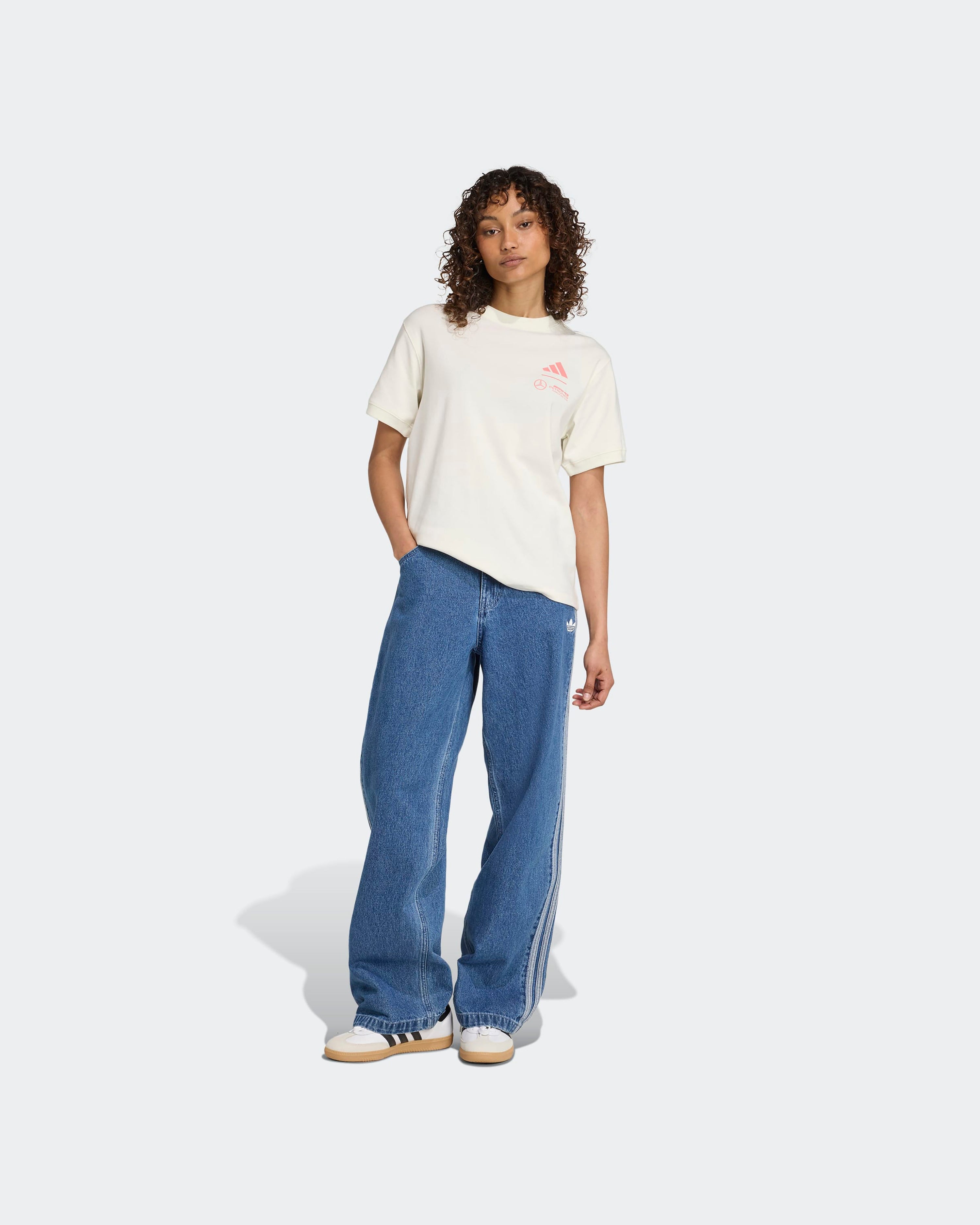 Womens Miami T-shirt White — additional product detail showing Mercedes-AMG PETRONAS F1 styling and product details | Dash Racegear
