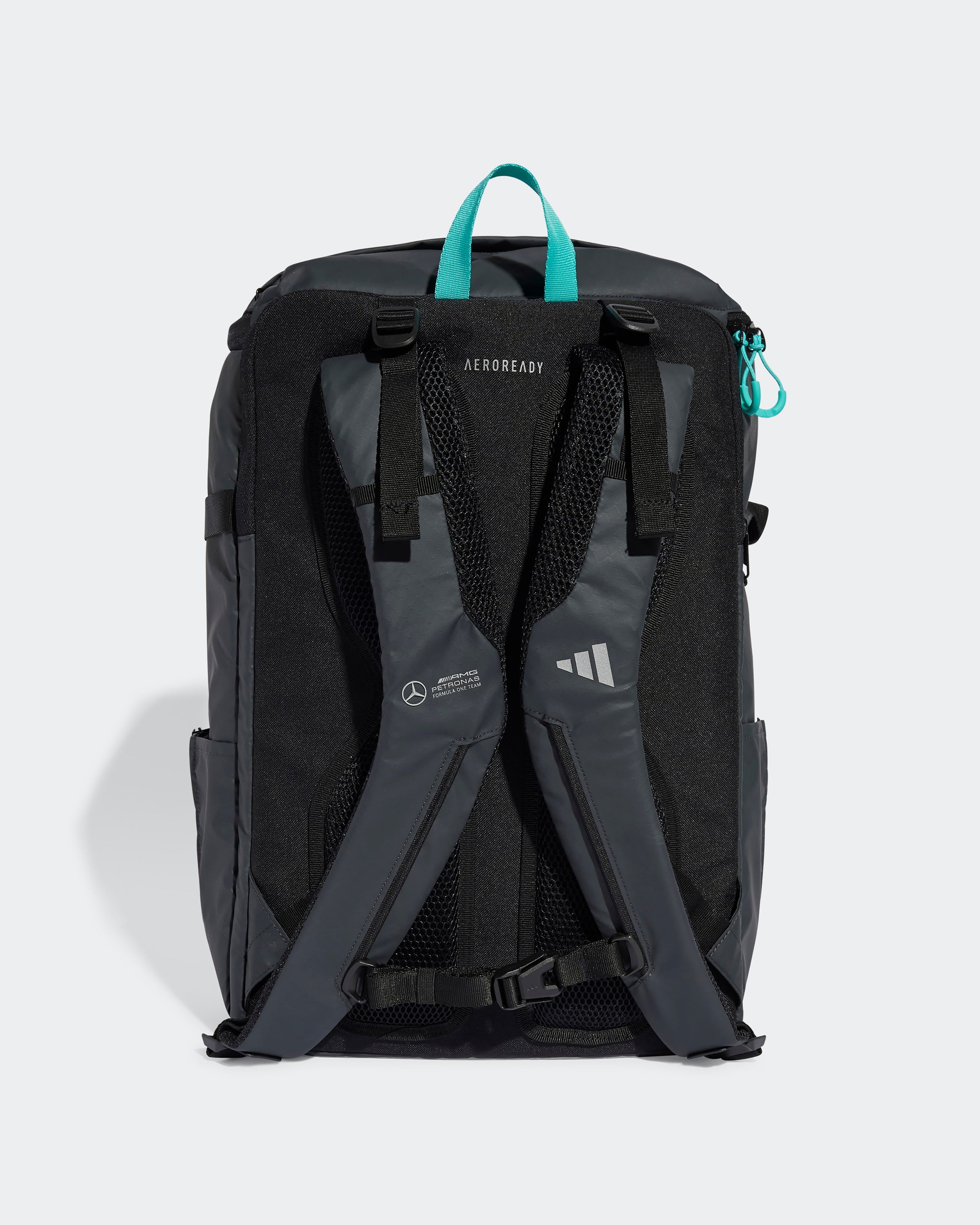 Hybrid Backpack Black — alternate product angle showing Mercedes-AMG PETRONAS F1 styling and product details | Dash Racegear