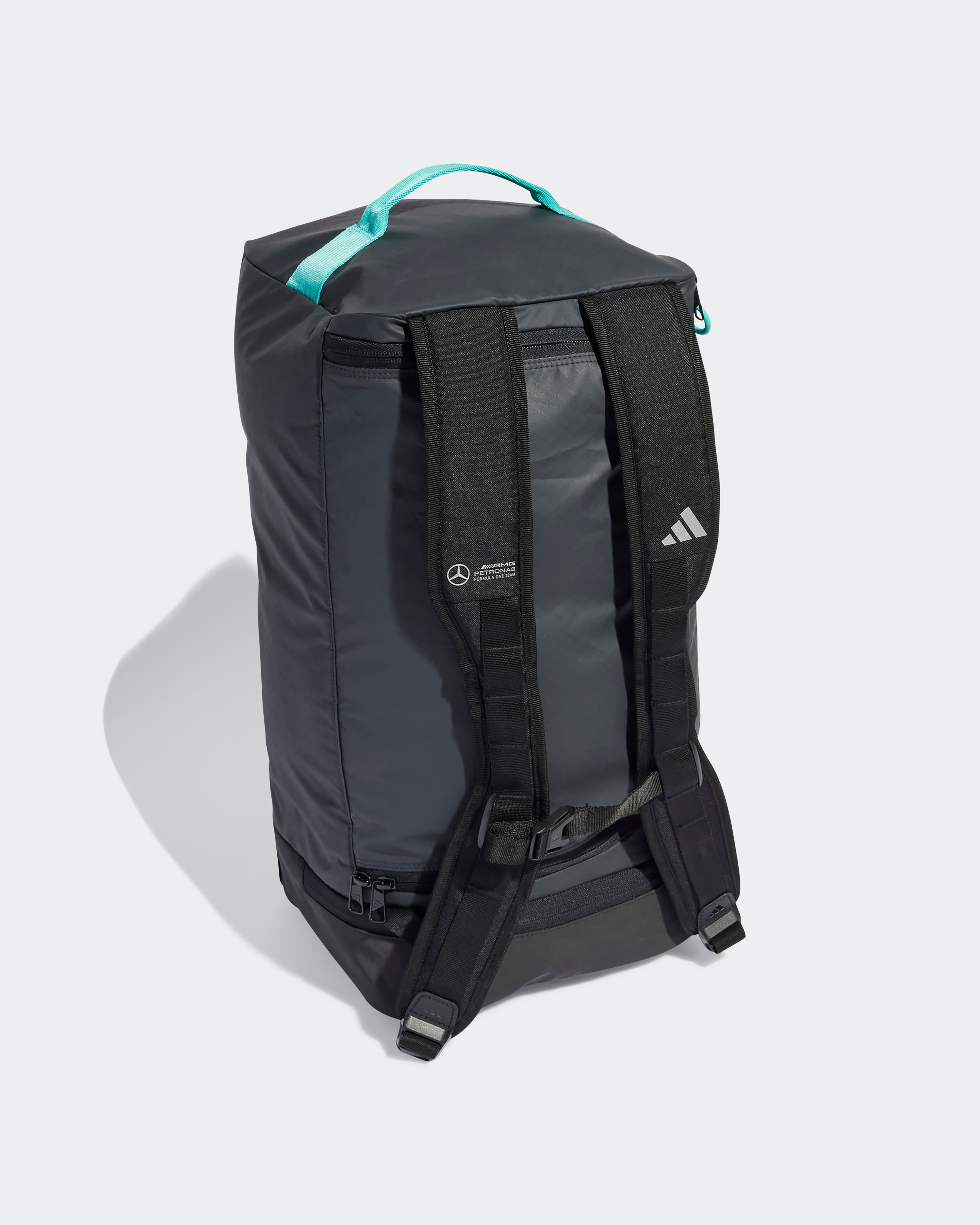 Hybrid Duffel Bag Black — alternate product angle showing Mercedes-AMG PETRONAS F1 styling and product details | Dash Racegear