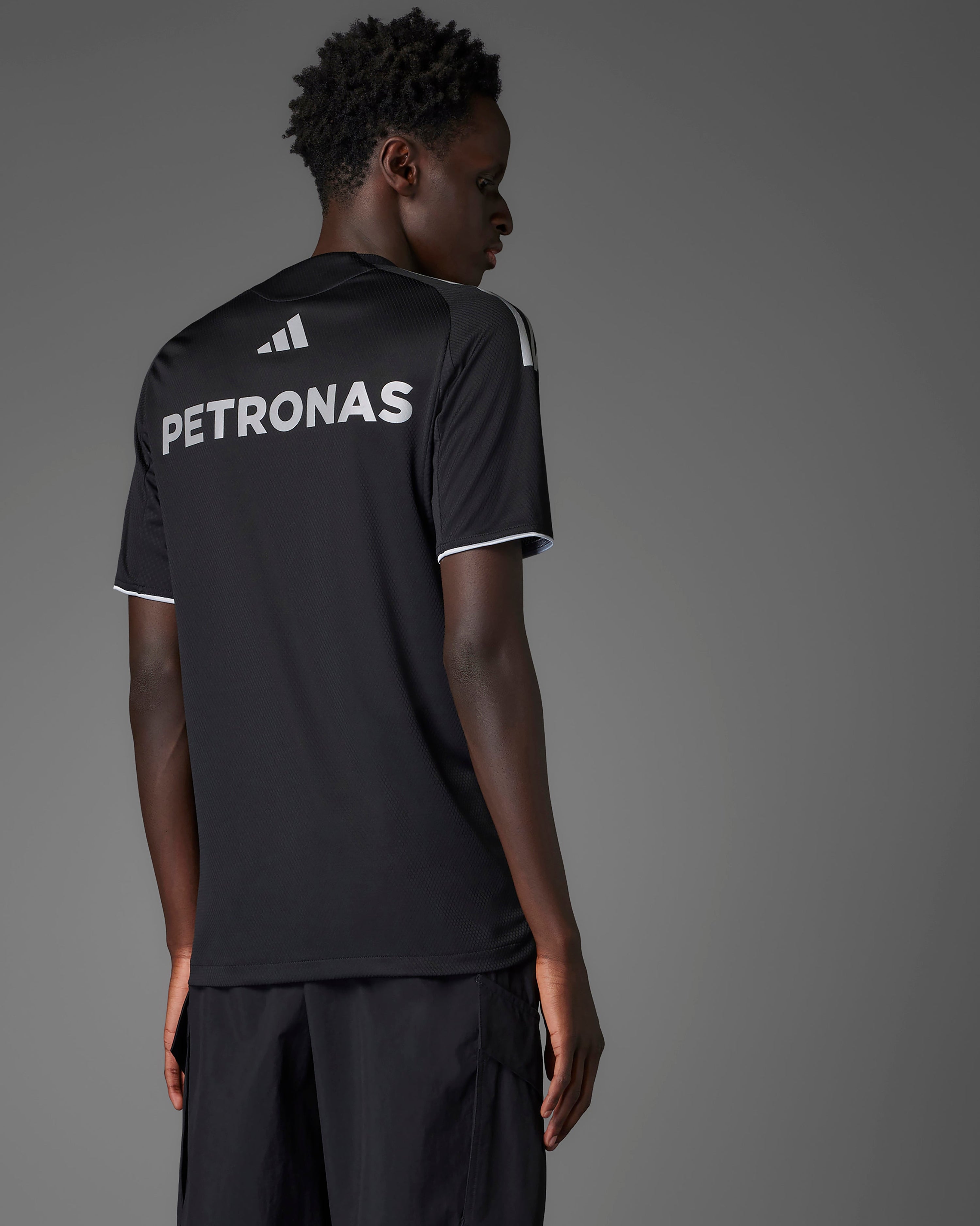 Mens 2025 Mechanics Tee Black — additional product detail showing Mercedes-AMG PETRONAS F1 styling and product details | Dash Racegear
