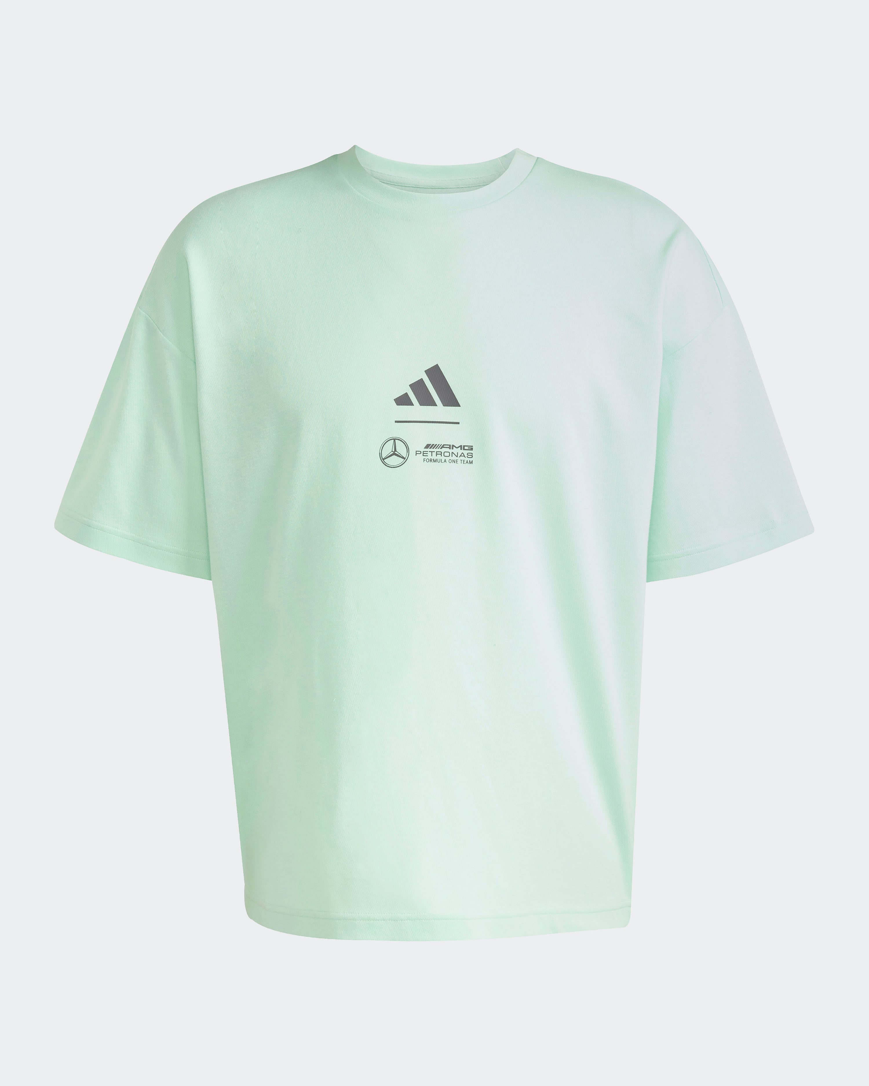 Mens Premium Woven T-Shirt Green — additional product detail showing Mercedes-AMG PETRONAS F1 styling and product details | Dash Racegear
