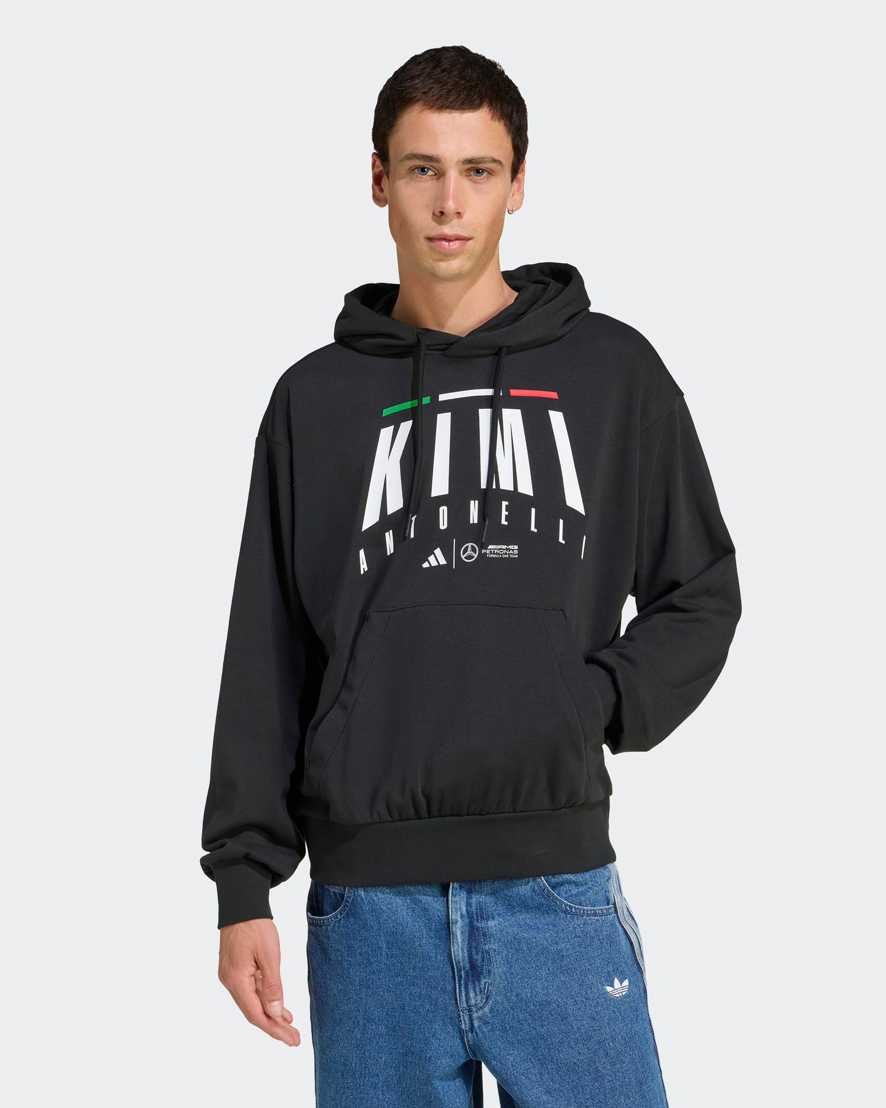 Mens Kimi Antonelli Hoody Black — primary product view showing Mercedes-AMG PETRONAS F1 styling and product details | Dash Racegear