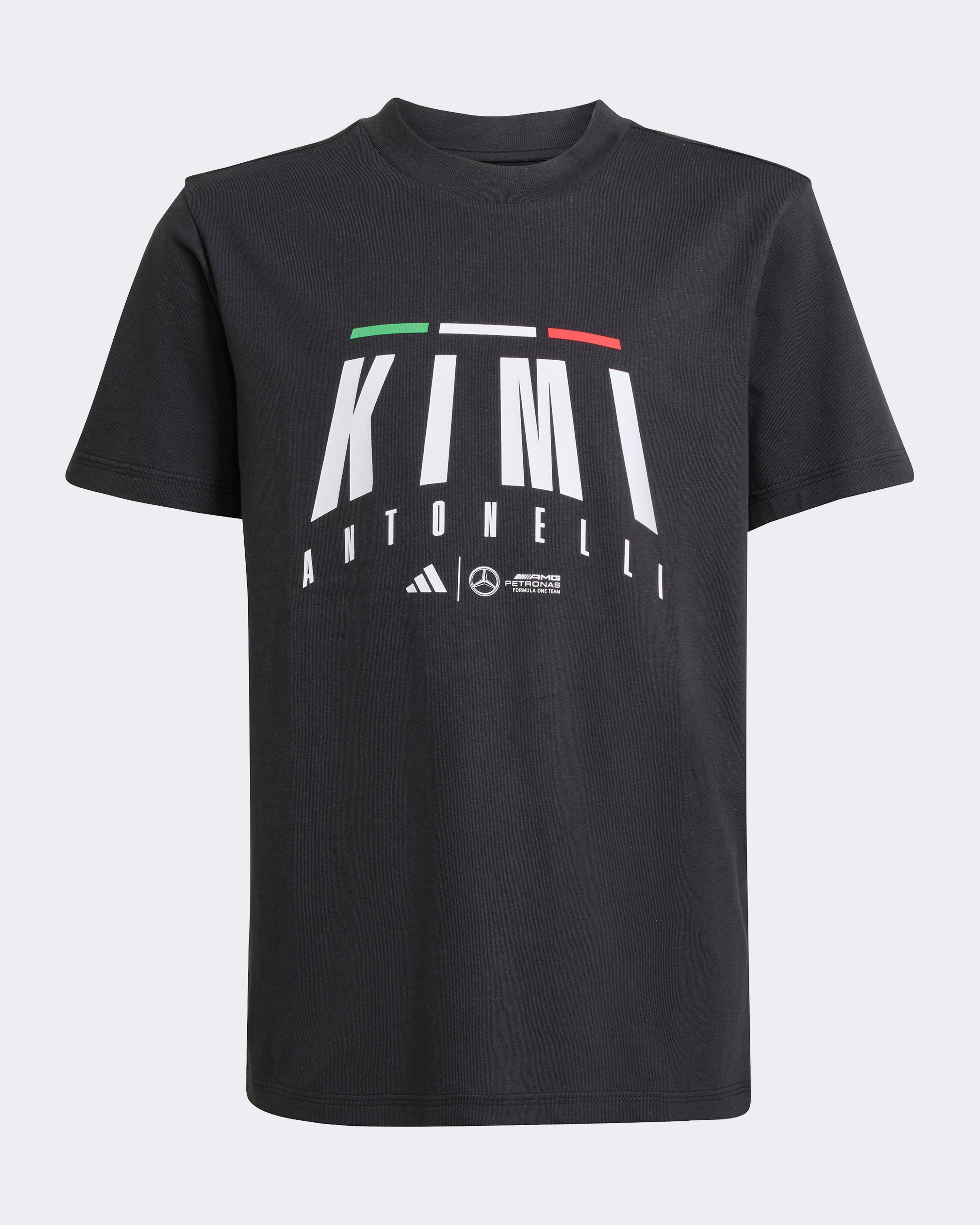 Kids Kimi Antonelli T-shirt Black — primary product view showing Mercedes-AMG PETRONAS F1 styling and product details | Dash Racegear