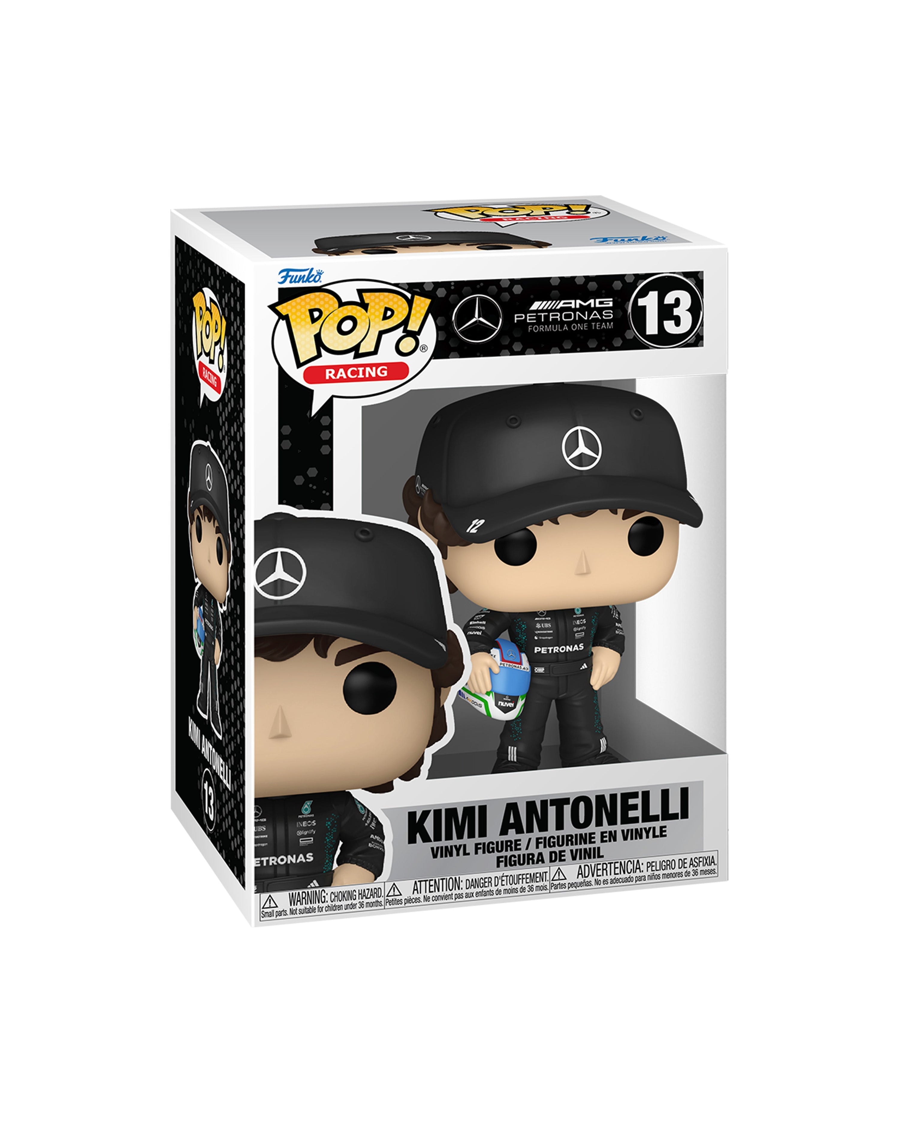 Kimi Antonelli Funko POP! — alternate product angle showing Mercedes-AMG PETRONAS F1 styling and product details | Dash Racegear
