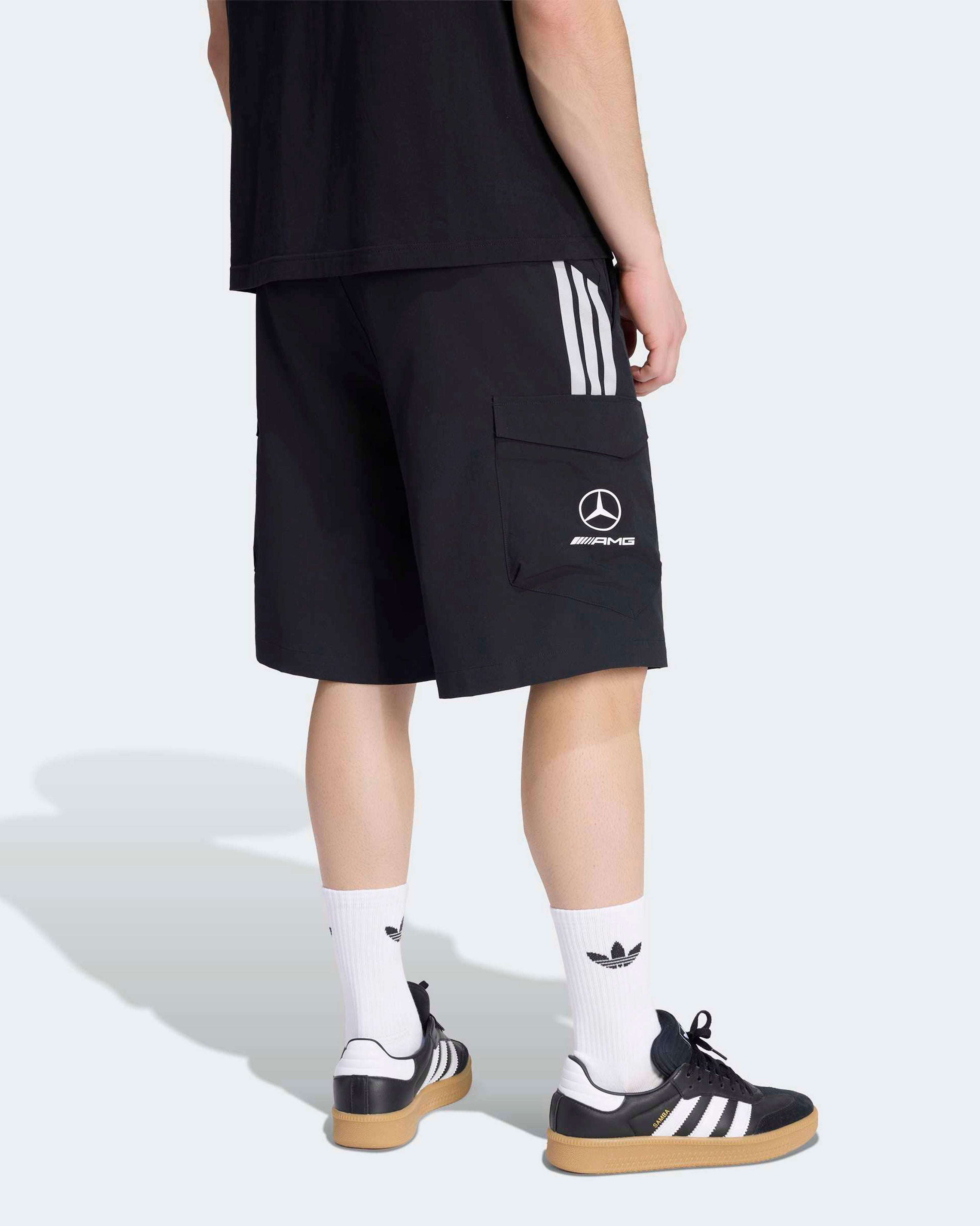 Mens 2026 Mechanics Shorts Black — alternate product angle showing Mercedes-AMG PETRONAS F1 styling and product details | Dash Racegear