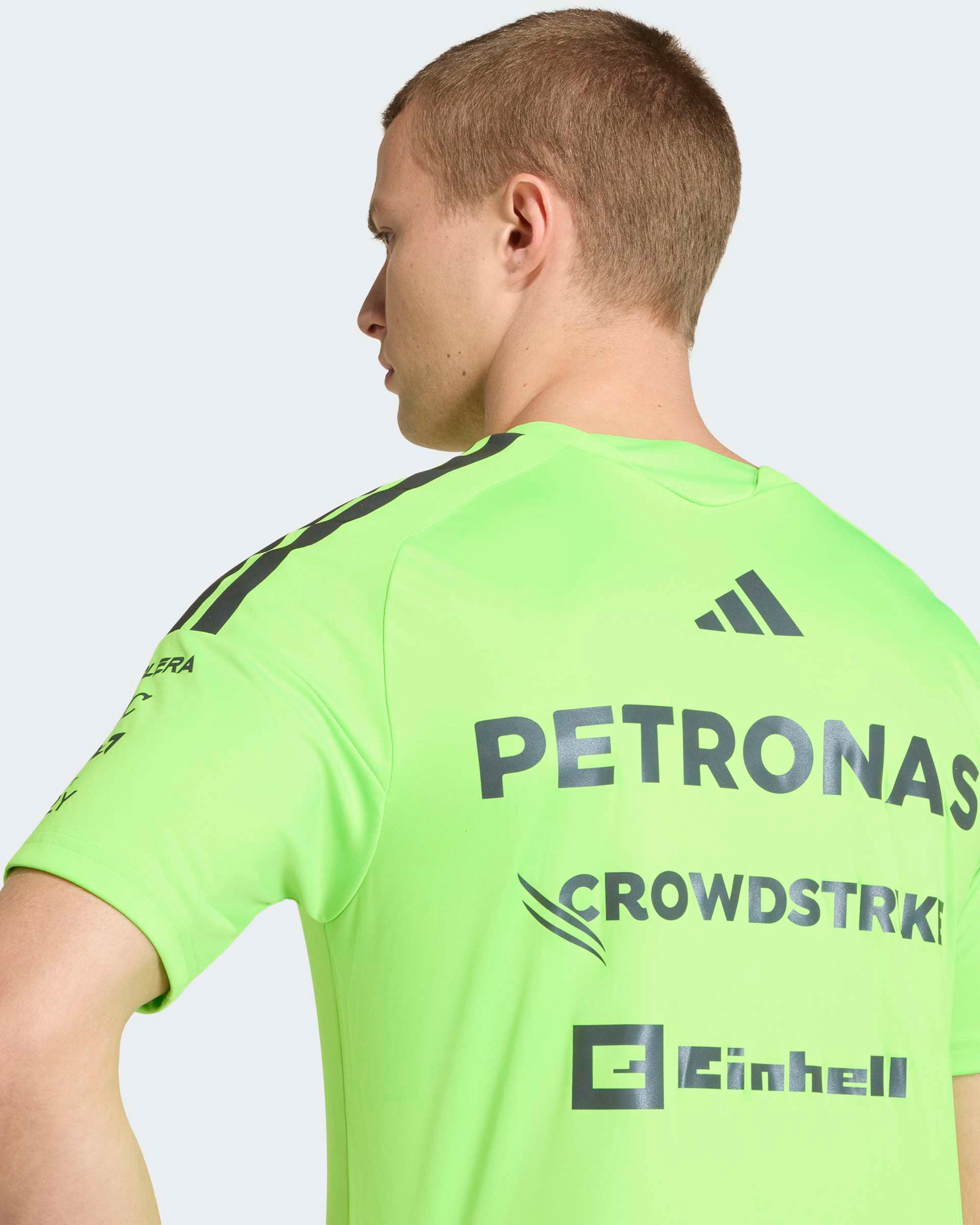 Mens 2026 Setup Tee Green — additional product detail showing Mercedes-AMG PETRONAS F1 styling and product details | Dash Racegear