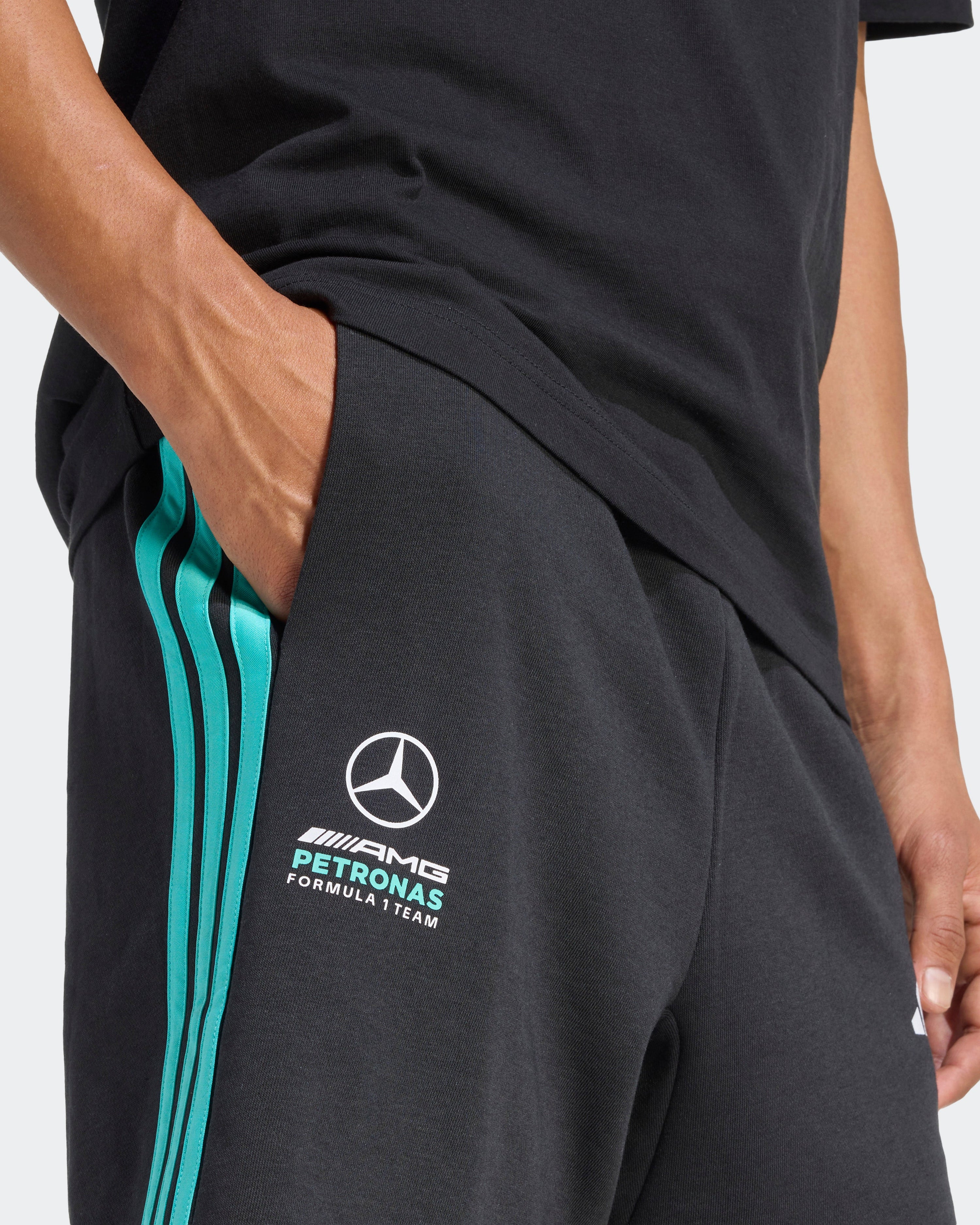 Mens DNA Shorts Black — additional product detail showing Mercedes-AMG PETRONAS F1 styling and product details | Dash Racegear