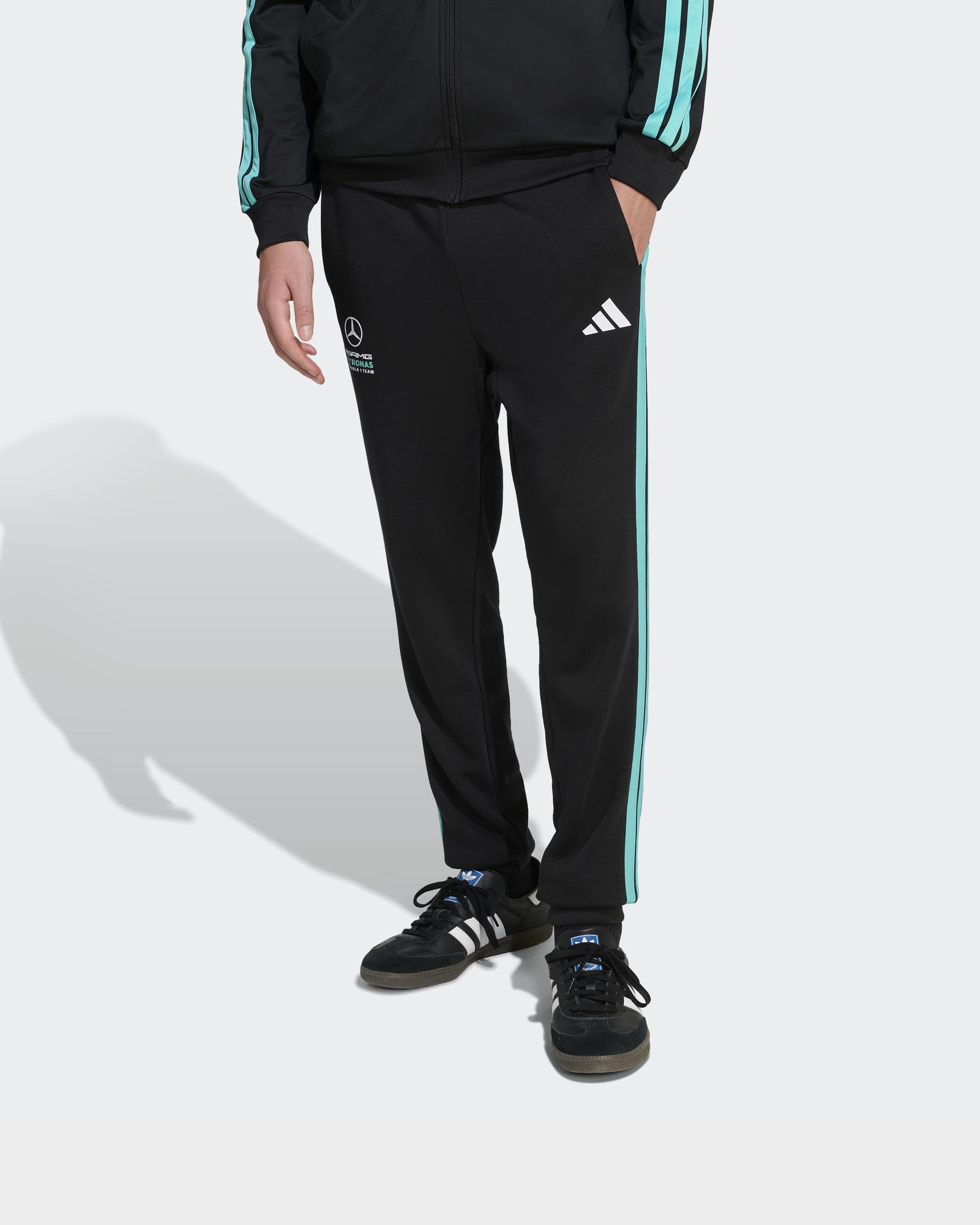 Mens DNA Pants Black — primary product view showing Mercedes-AMG PETRONAS F1 styling and product details | Dash Racegear