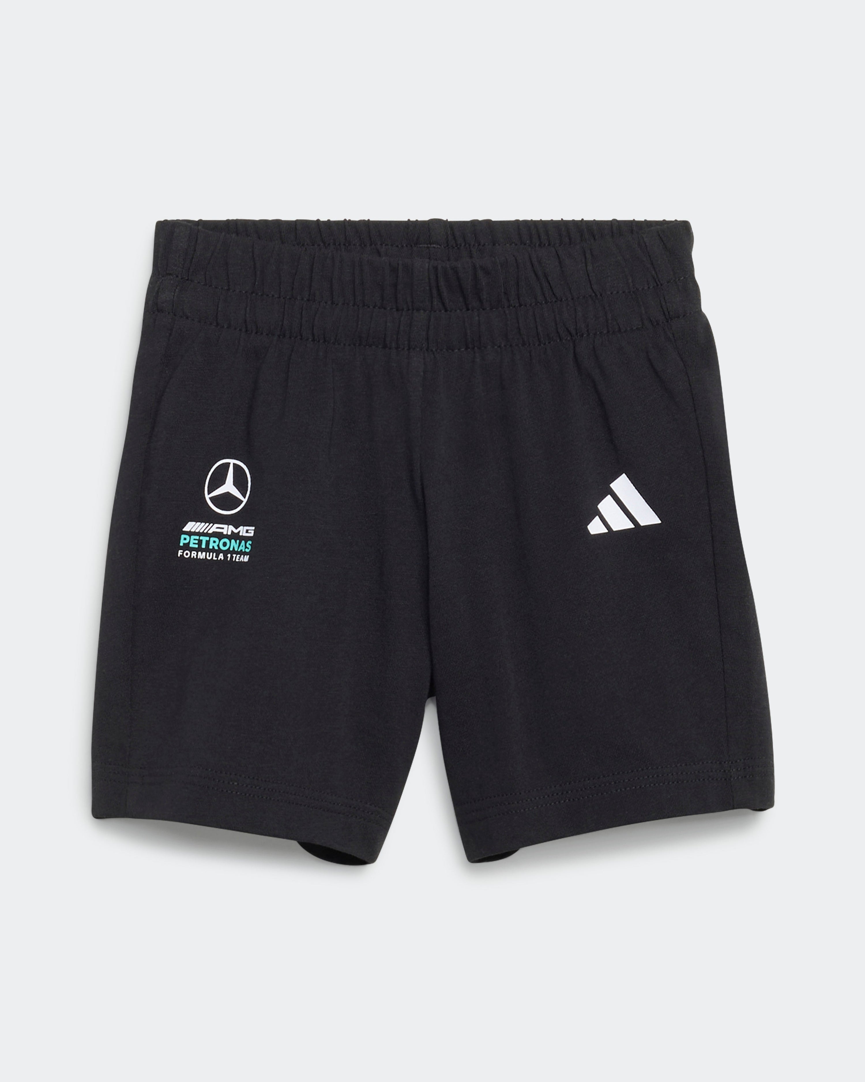 Kids DNA Short-Sleeve Pants Black — alternate product angle showing Mercedes-AMG PETRONAS F1 styling and product details | Dash Racegear