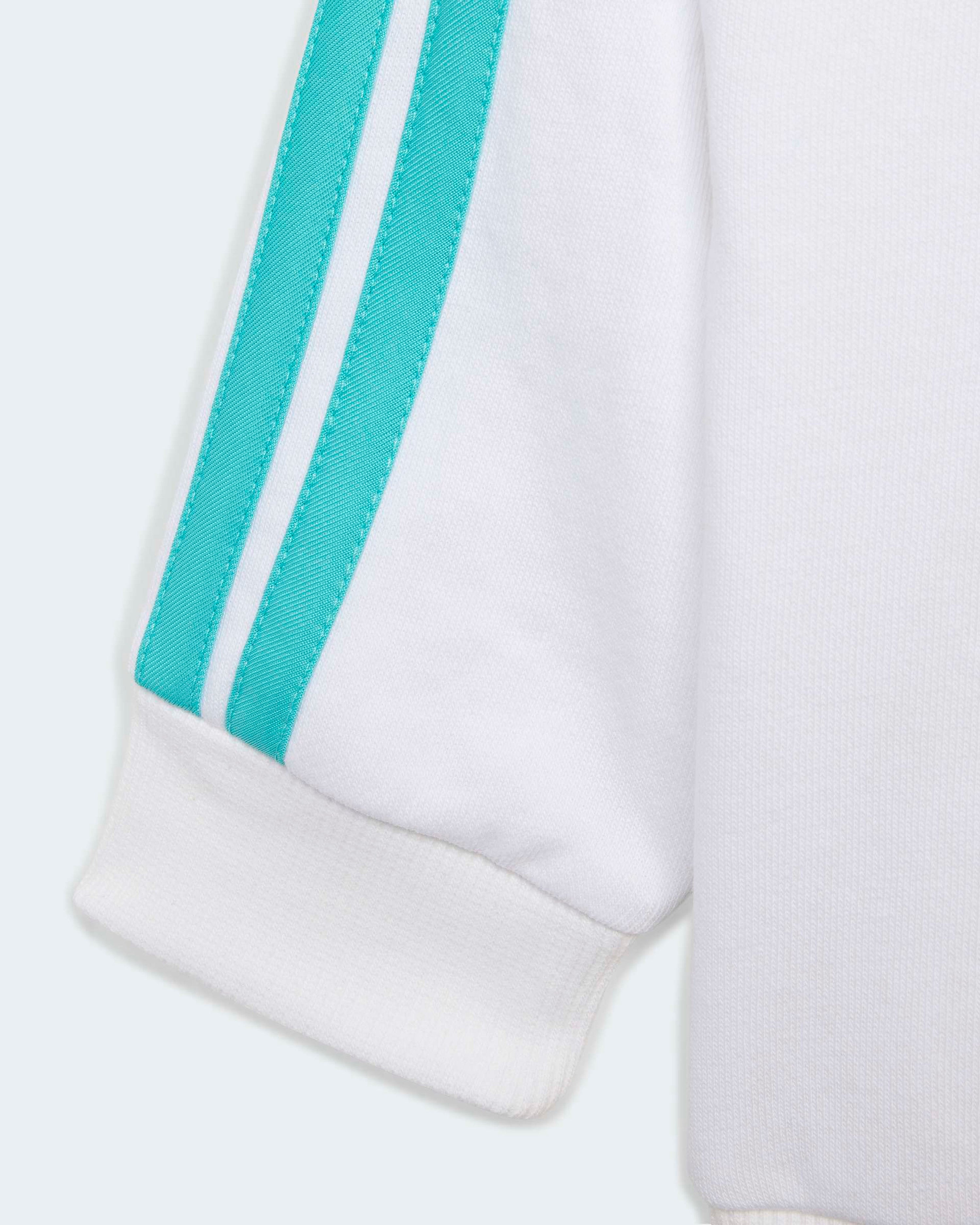 Kids DNA Long-Sleeve Pants White — close-up design detail showing Mercedes-AMG PETRONAS F1 styling and product details | Dash Racegear