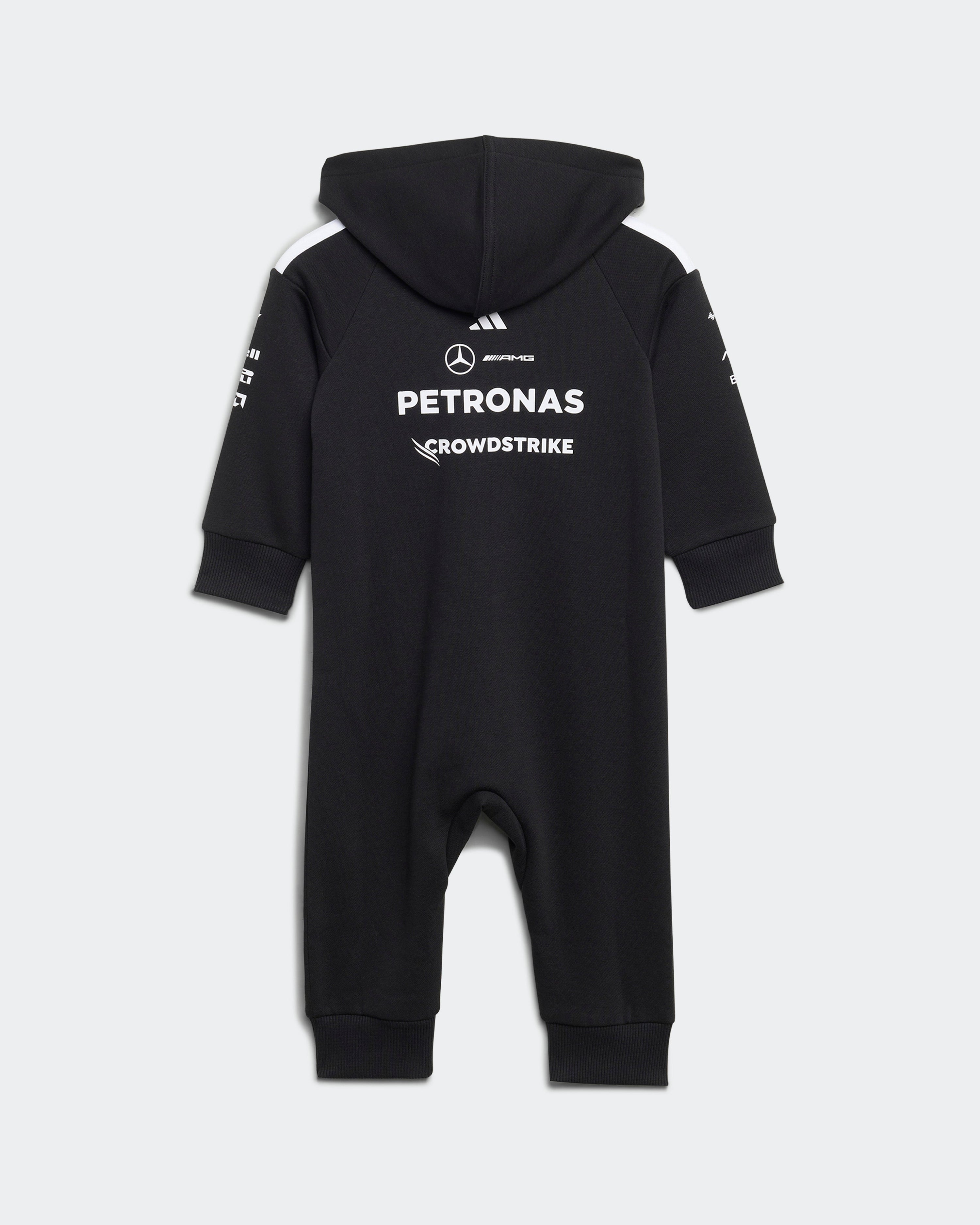Kids DNA Babysuit Black — alternate product angle showing Mercedes-AMG PETRONAS F1 styling and product details | Dash Racegear