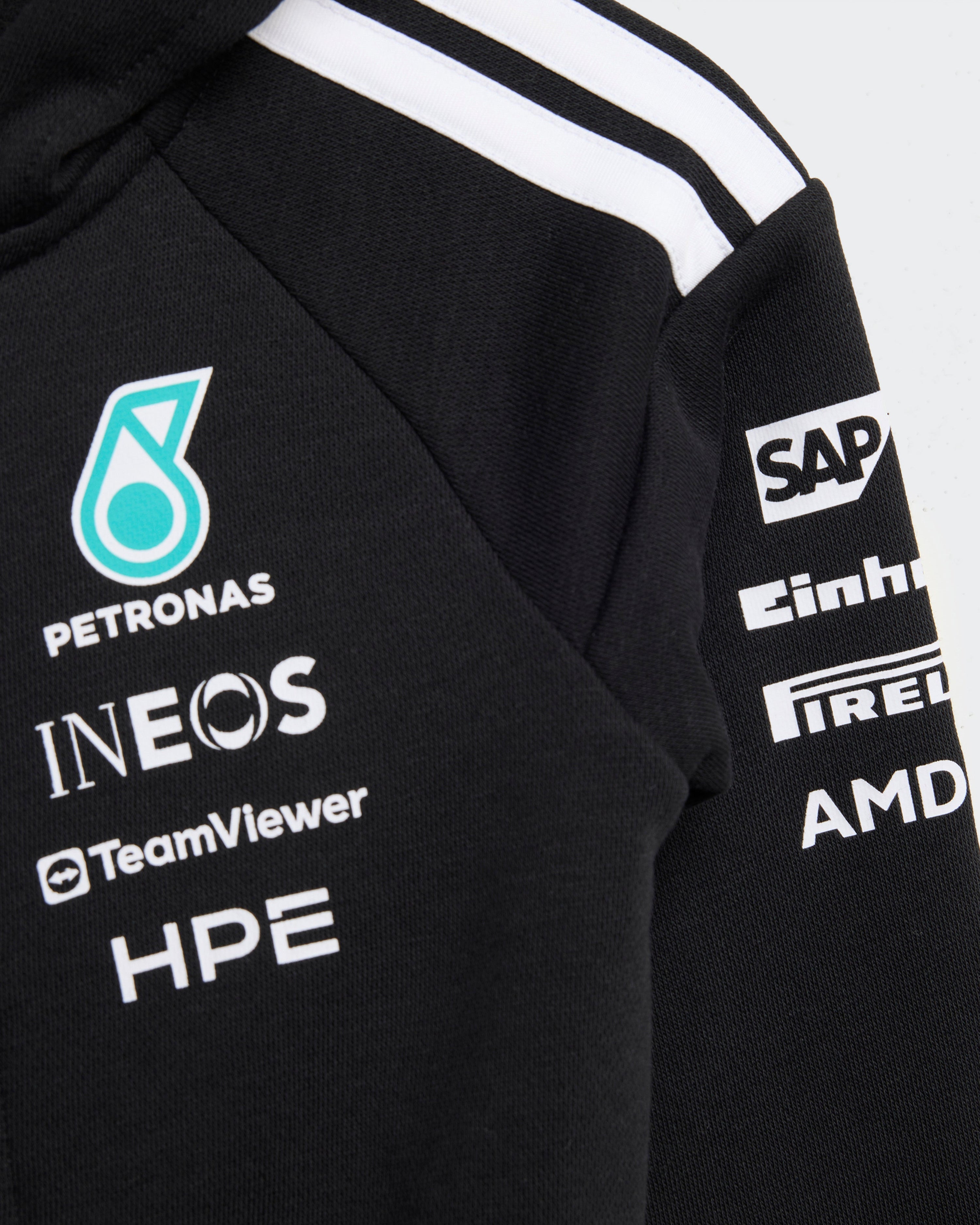 Kids DNA Babysuit Black — additional product detail showing Mercedes-AMG PETRONAS F1 styling and product details | Dash Racegear