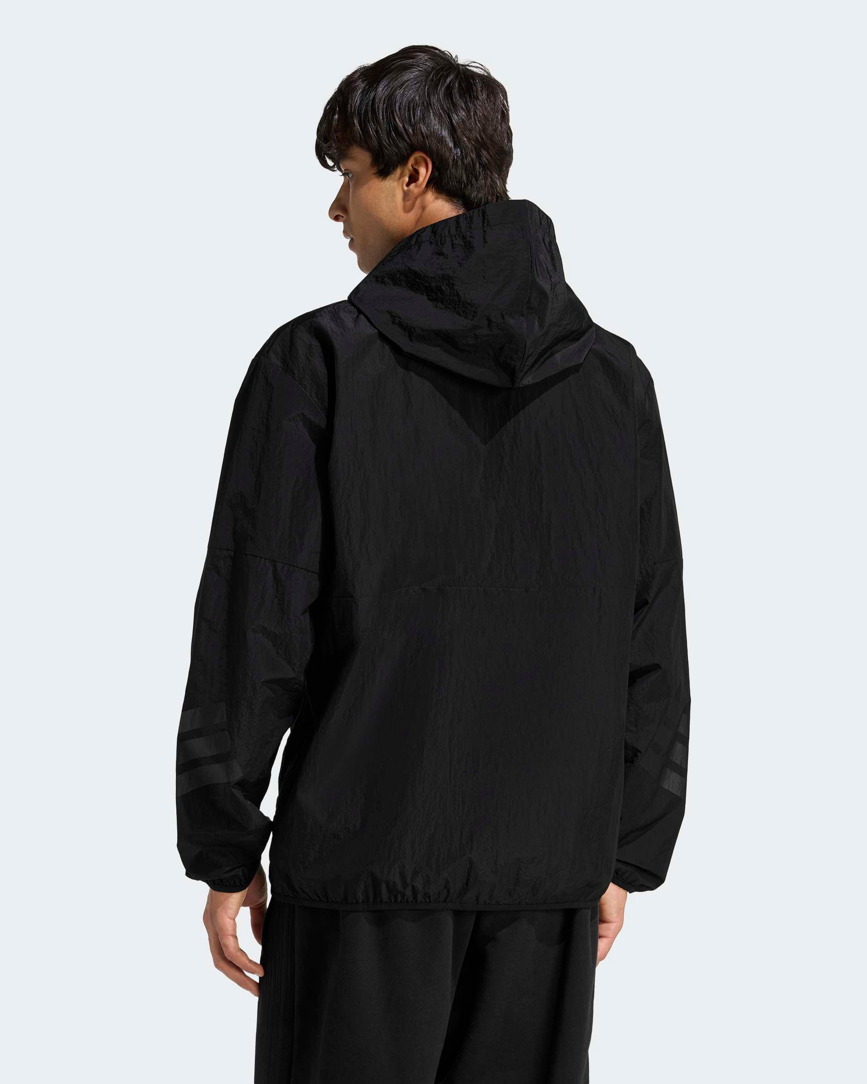 Mens Night Windbreaker Black — alternate product angle showing Mercedes-AMG PETRONAS F1 styling and product details | Dash Racegear