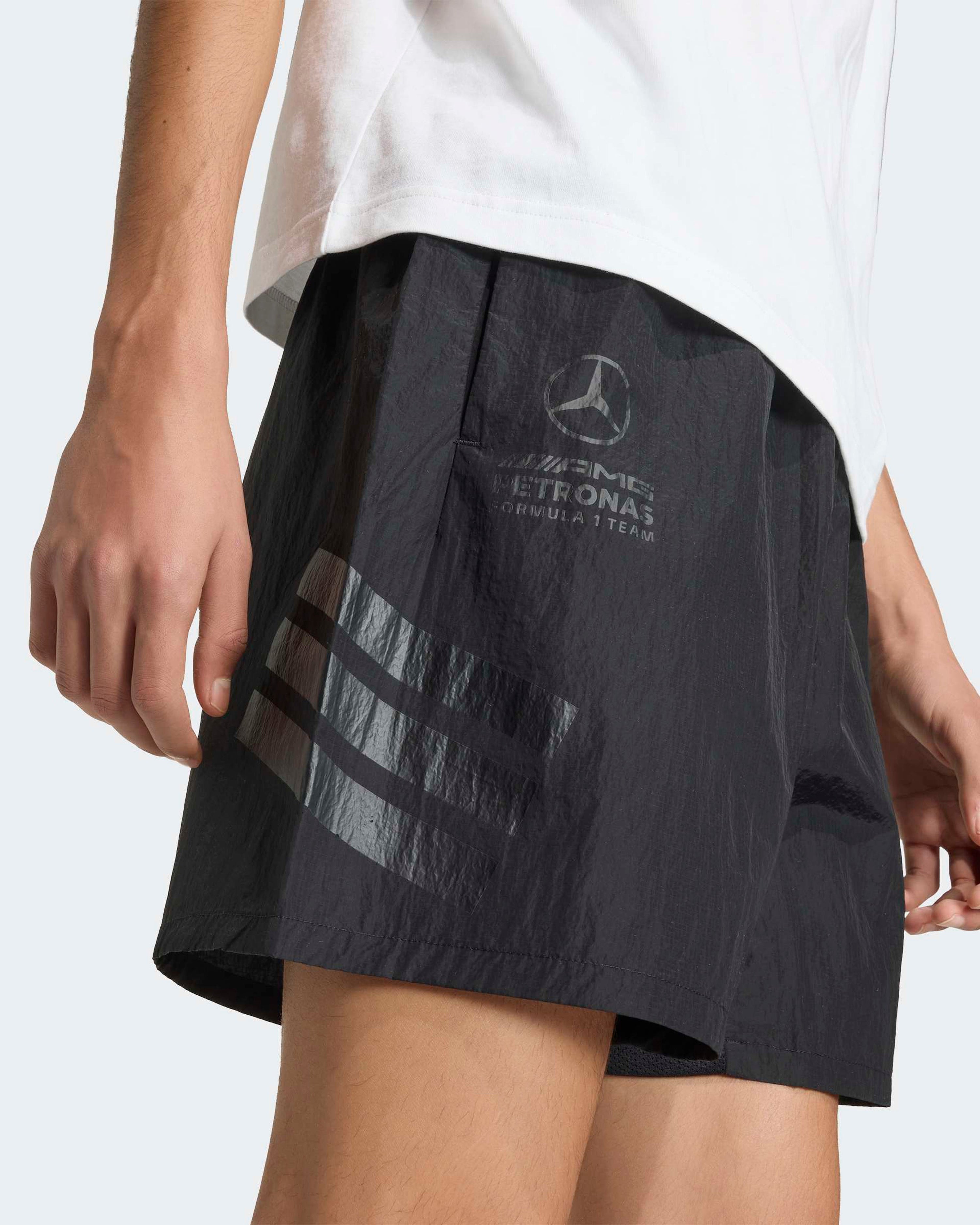 Mens Night Shorts Black — additional product detail showing Mercedes-AMG PETRONAS F1 styling and product details | Dash Racegear