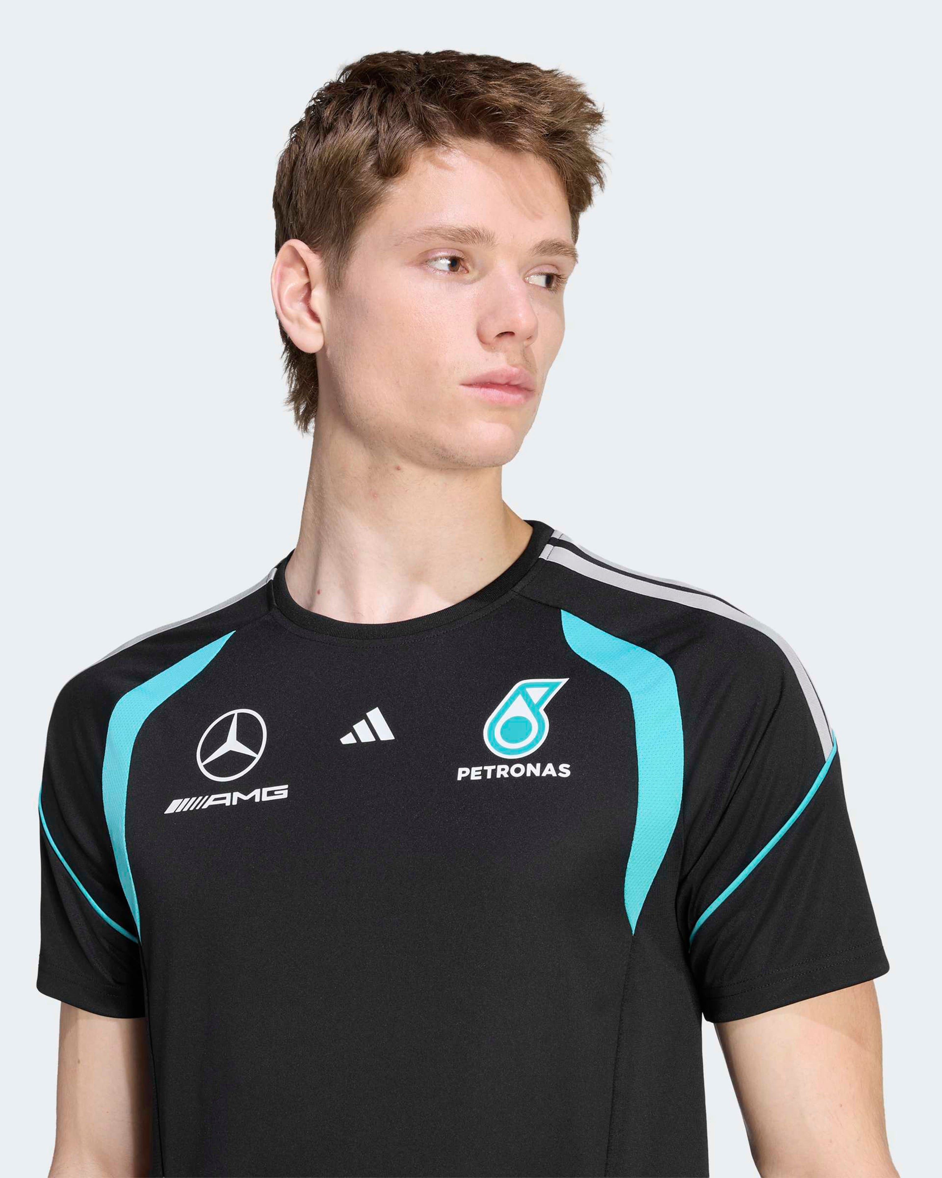Mens 2026 Mechanics Tee Black — additional product detail showing Mercedes-AMG PETRONAS F1 styling and product details | Dash Racegear
